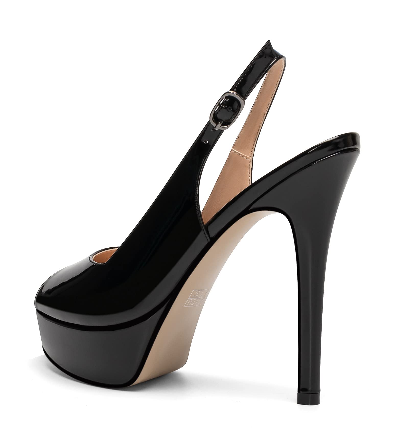 SAMMITOP Women's Platform Slingback High Heel Peep Toe Dress Pumps - Elegant Party Shoes for Weddings, Prom & Evening Events