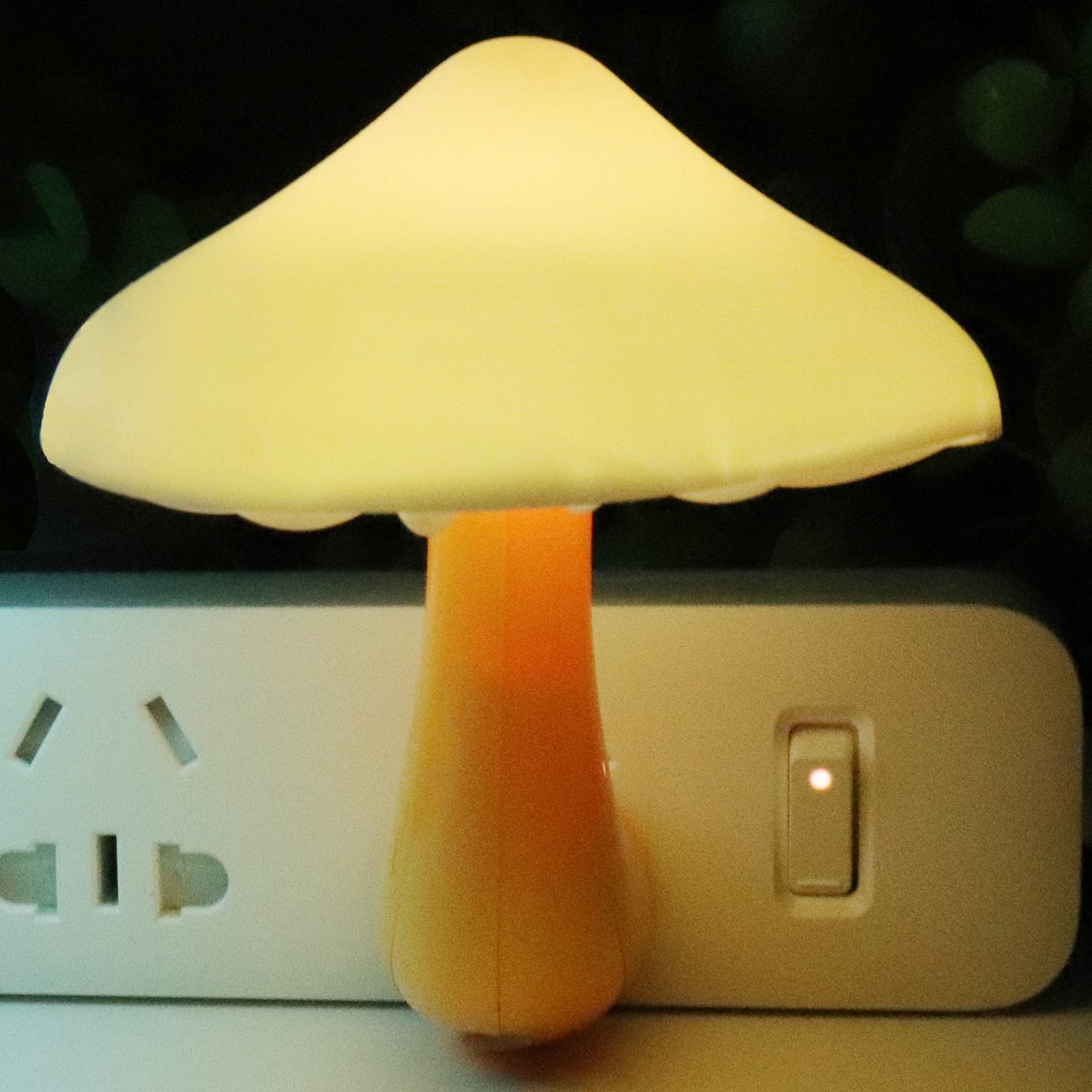 AUSAYE Plug-in LED Night Light with Sensor - Energy Saving Mushroom Night Light for Kids & Adults - Warm White Wall Lamp for Bedroom, Bathroom, Toilet, Stairs, Kitchen & Hallway - Perfect for Nighttime Safety and Convenient Navigation in Dark Areas