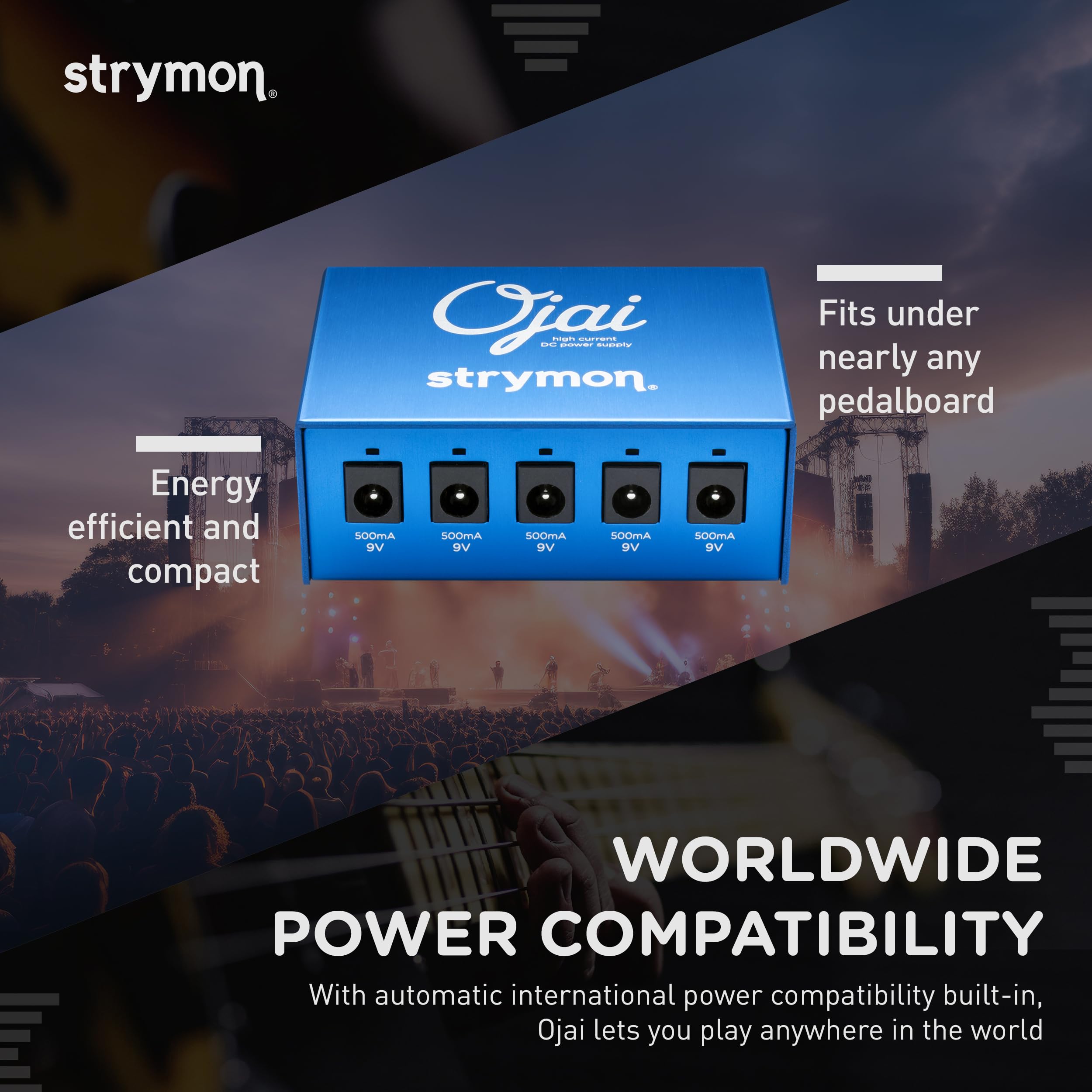 Strymon Ojai High Current 9V Guitar Effects Pedal Power Supply Expansion Kit - 5 Isolated 500mA Outputs for Professional Musicians & Guitarists | Perfect for Pedalboards & Live Performances