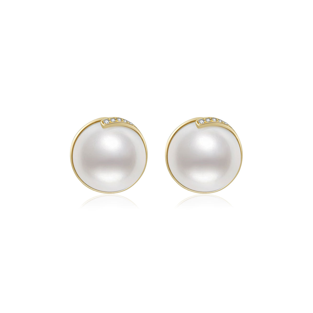 18K Gold Diamond & Edison Pearl Earrings for Women - Elegant Dangle Drop Jewelry Gift for Wedding, Anniversary & Special Occasions - KE00123