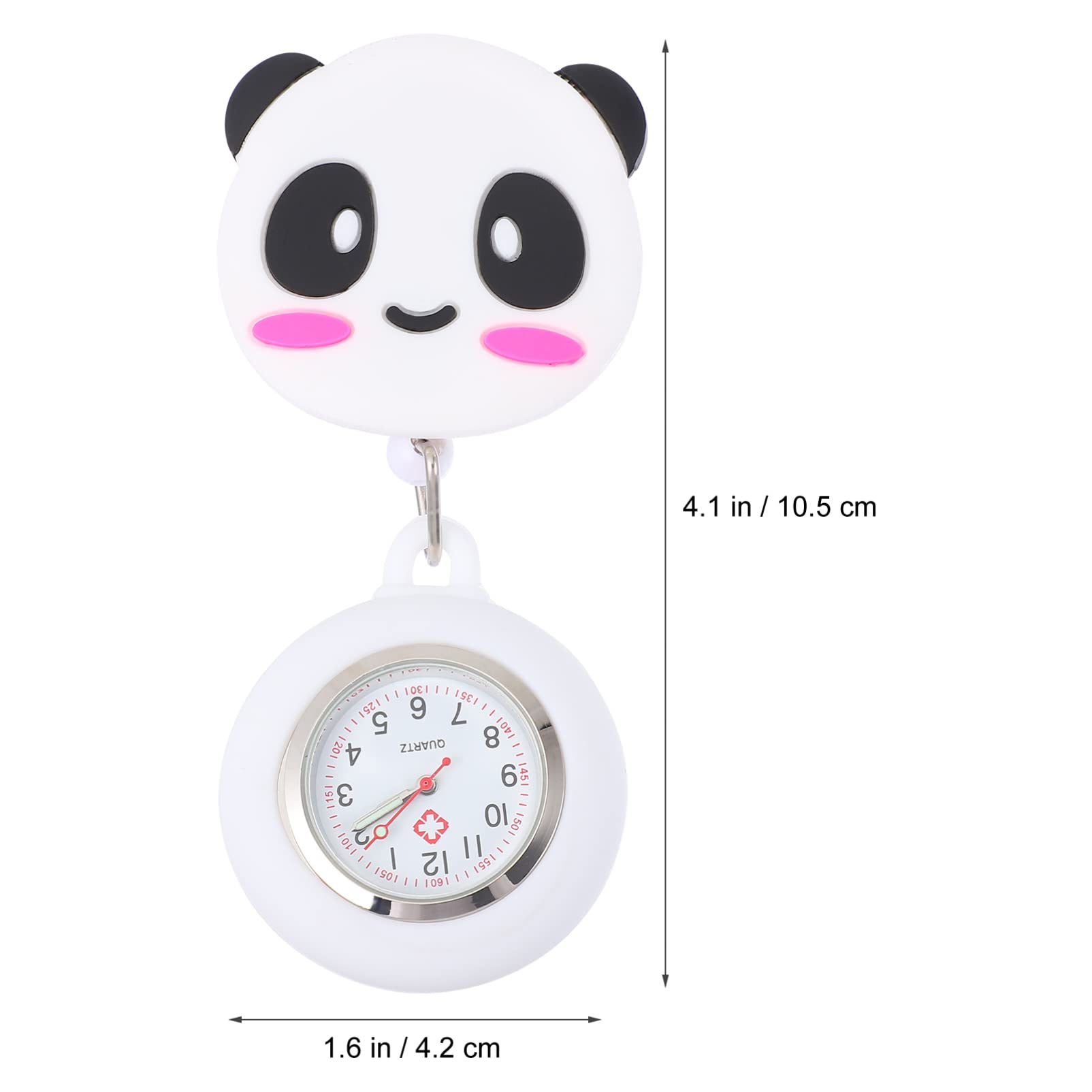 Retractable Nurse Watch with Luminous Hands - Clip On Panda Fob Watch for Medical Professionals, Doctors & Students | Analog Quartz Lapel Watch for Hospital Shifts & Clinical Work