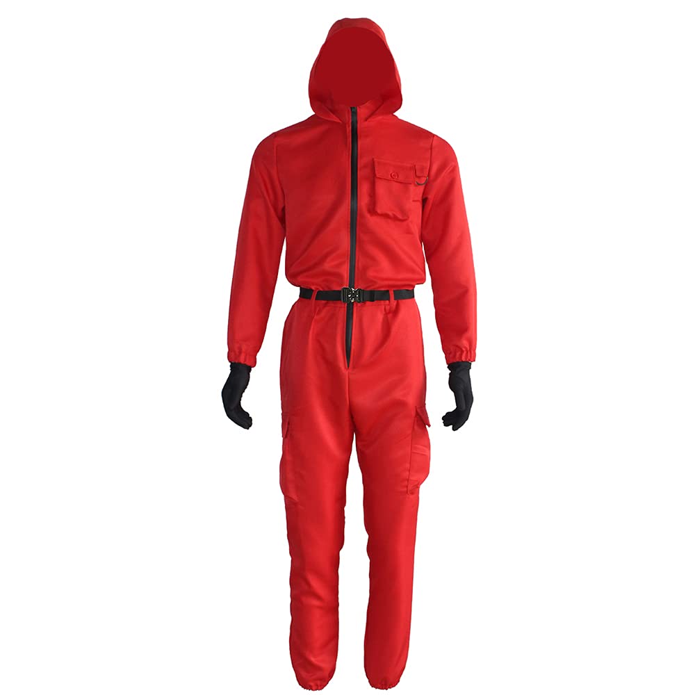 Men's Red Jumpsuit Cosplay Costume - Adult Halloween Costume, Party Outfit, Superhero Cosplay | Perfect for Halloween Parties, Comic Conventions, and Themed Events