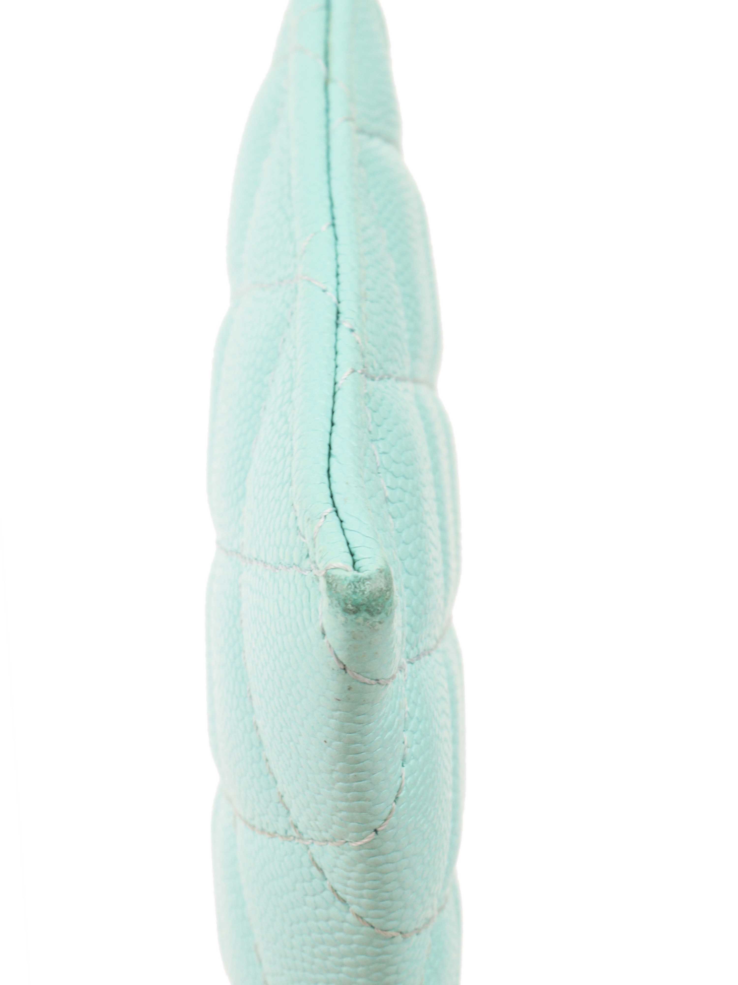 Chanel Light Blue Caviar Leather Zip Wallet for Women | Luxury Designer Coin Purse & Card Holder | Perfect for Everyday Use, Travel, and Gift Giving