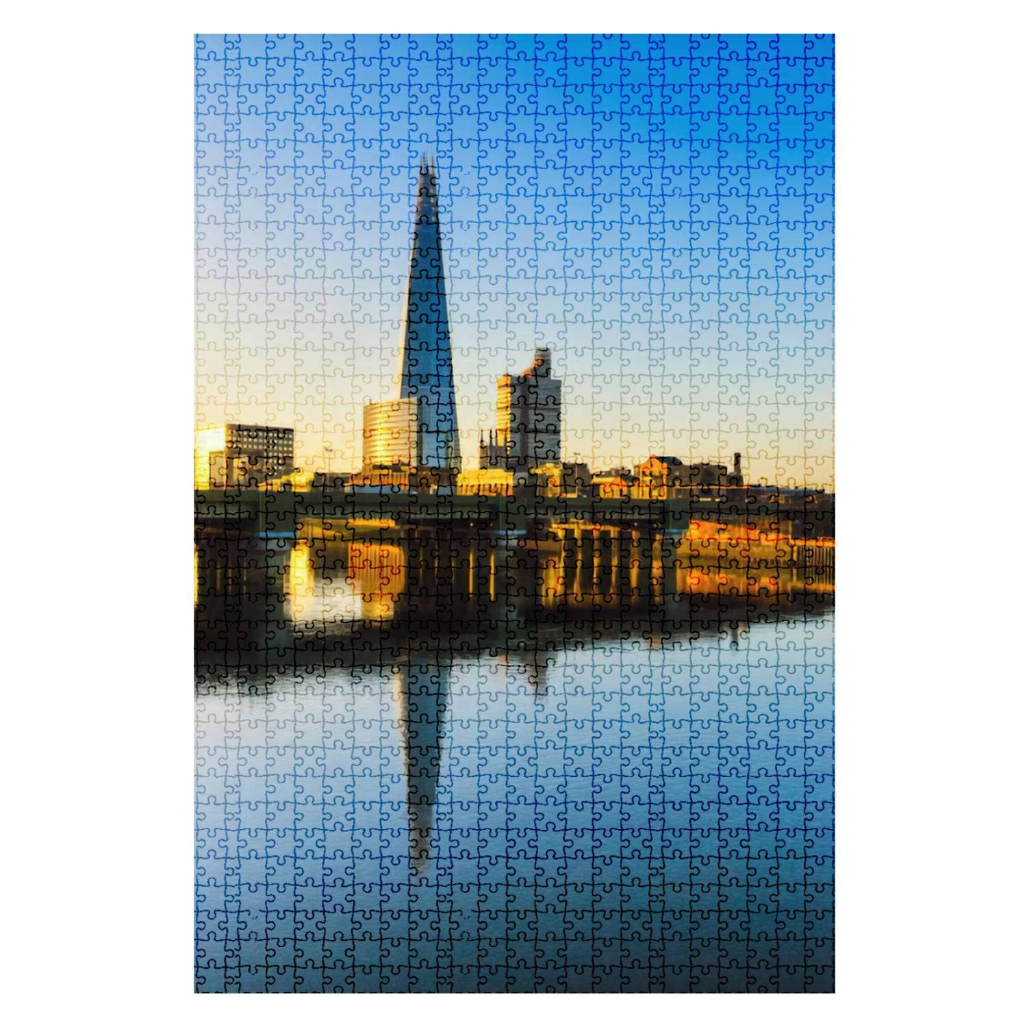 1000-Piece Wooden Jigsaw Puzzle - Sunrise at The Shard London Skyline | Challenging Adult & Kids Puzzle Game | DIY Educational Toy & Home Decor Gift | Perfect for Family Game Nights & Stress Relief