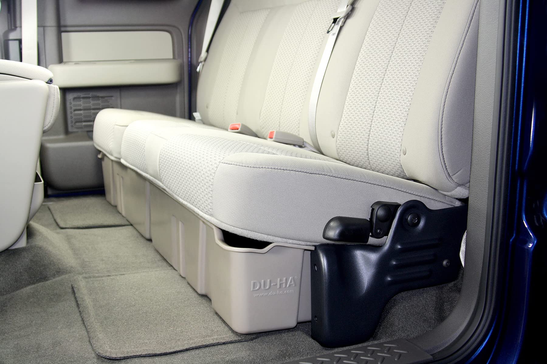 DU-HA Under Seat Storage Organizer for 2009-2014 Ford F150 SuperCab - Heavy Duty Backseat Gun Case, Tool Box & Truck Accessories | Low Profile Design with 2-Piece Gun Rack Dividers | Perfect for Hunting Gear, Work Tools & Vehicle Organization (Model 20071)