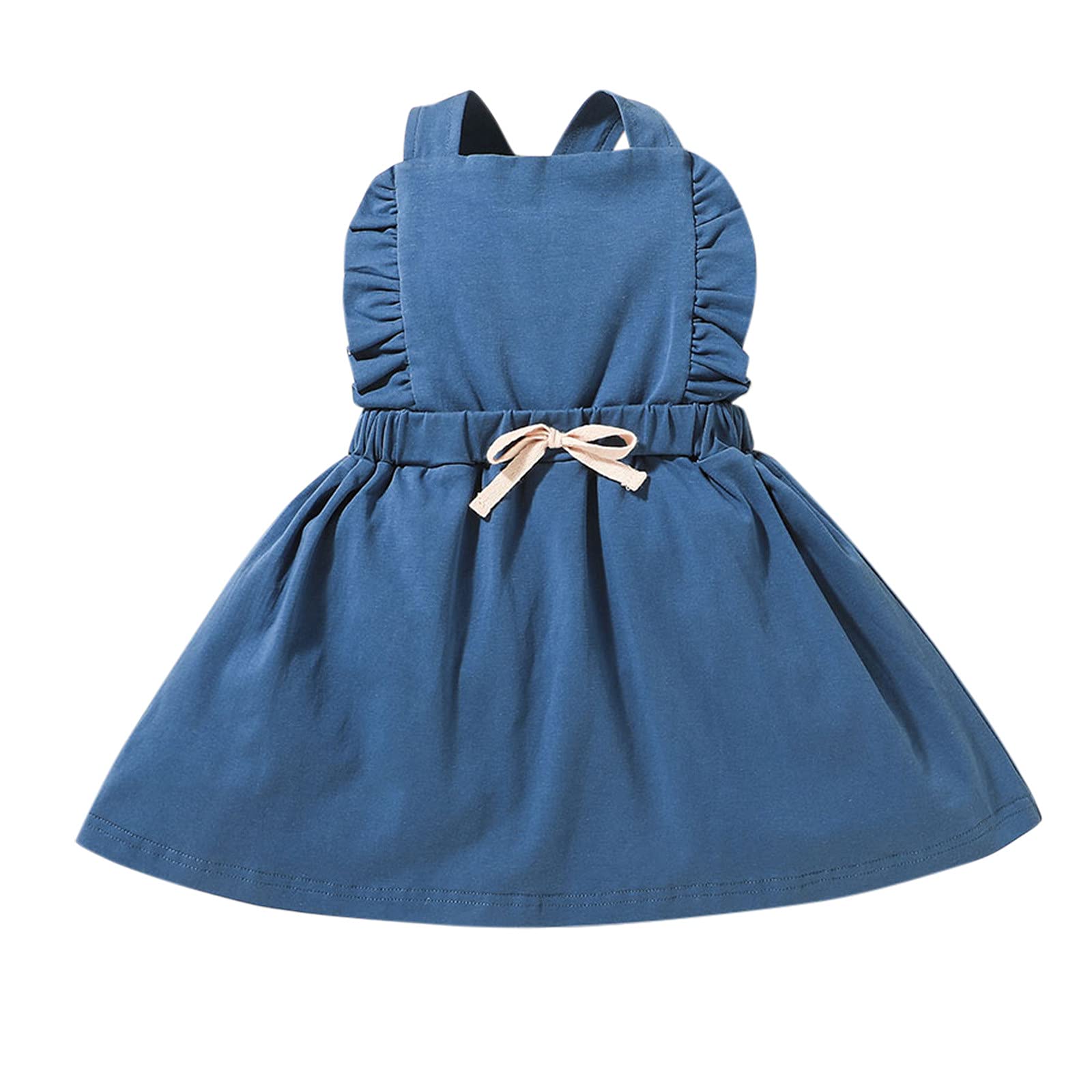 Baby Girl Striped Princess Suspender Dress with Ruffles - Summer Tutu Dress for Toddlers & Infants | Perfect for Birthday Parties, Photo Shoots & Special Occasions