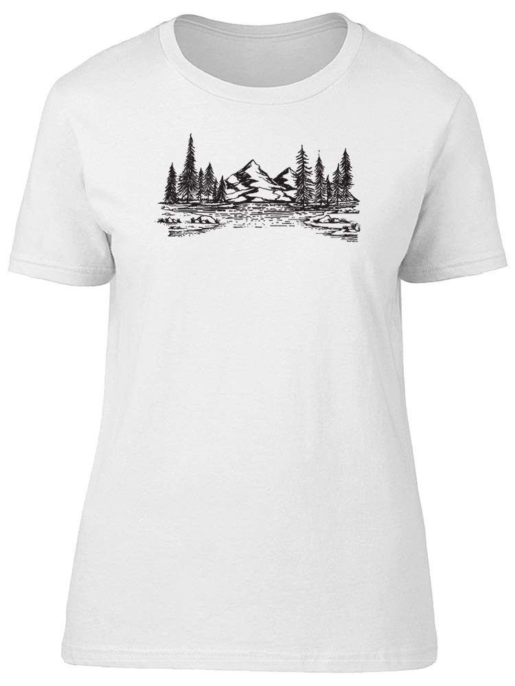 Smartprints Mountain and Lake Landscape T-Shirt for Men - Comfortable Casual Graphic Tee for Outdoor Adventures, Travel & Everyday Wear