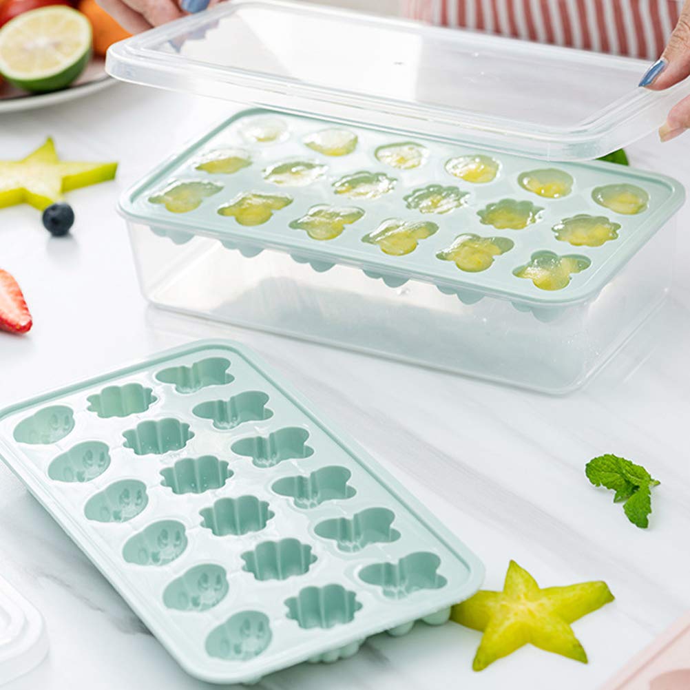 2pcs Silicone Ice Cube Trays with Lids - BPA Free, Flexible & Easy to Use - Perfect for Cocktails, Iced Coffee & Home Freezing (Blue) - Great for Parties, BBQs & Daily Beverage Chilling
