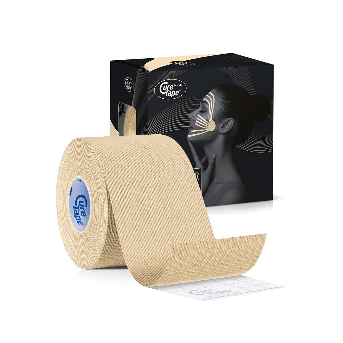 **CureTape Beauty Kinesiology Tape – Anti-Wrinkle Face Lift Tape for Skin Toning, Firming & Tightening | Hypoallergenic & Gentle for Sensitive Skin | Perfect for Overnight Use, Post-Workout Recovery & Natural Facelift**