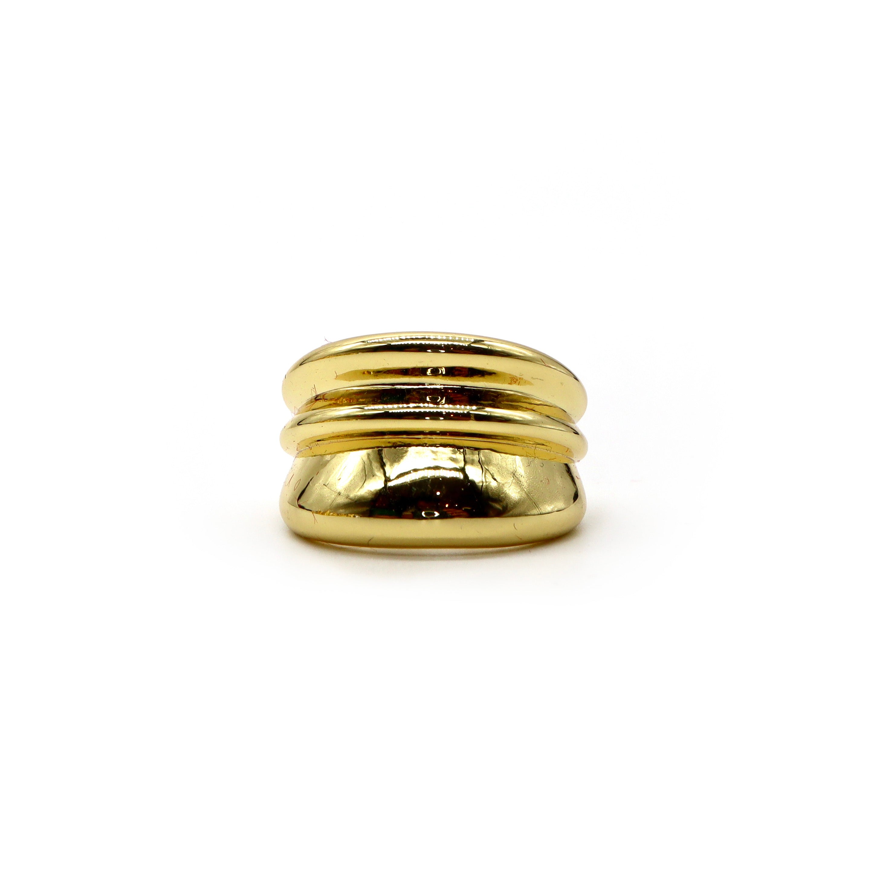18K Gold Plated Adjustable Statement Ring for Women - Elegant Fashion Jewelry for Parties, Weddings & Special Occasions