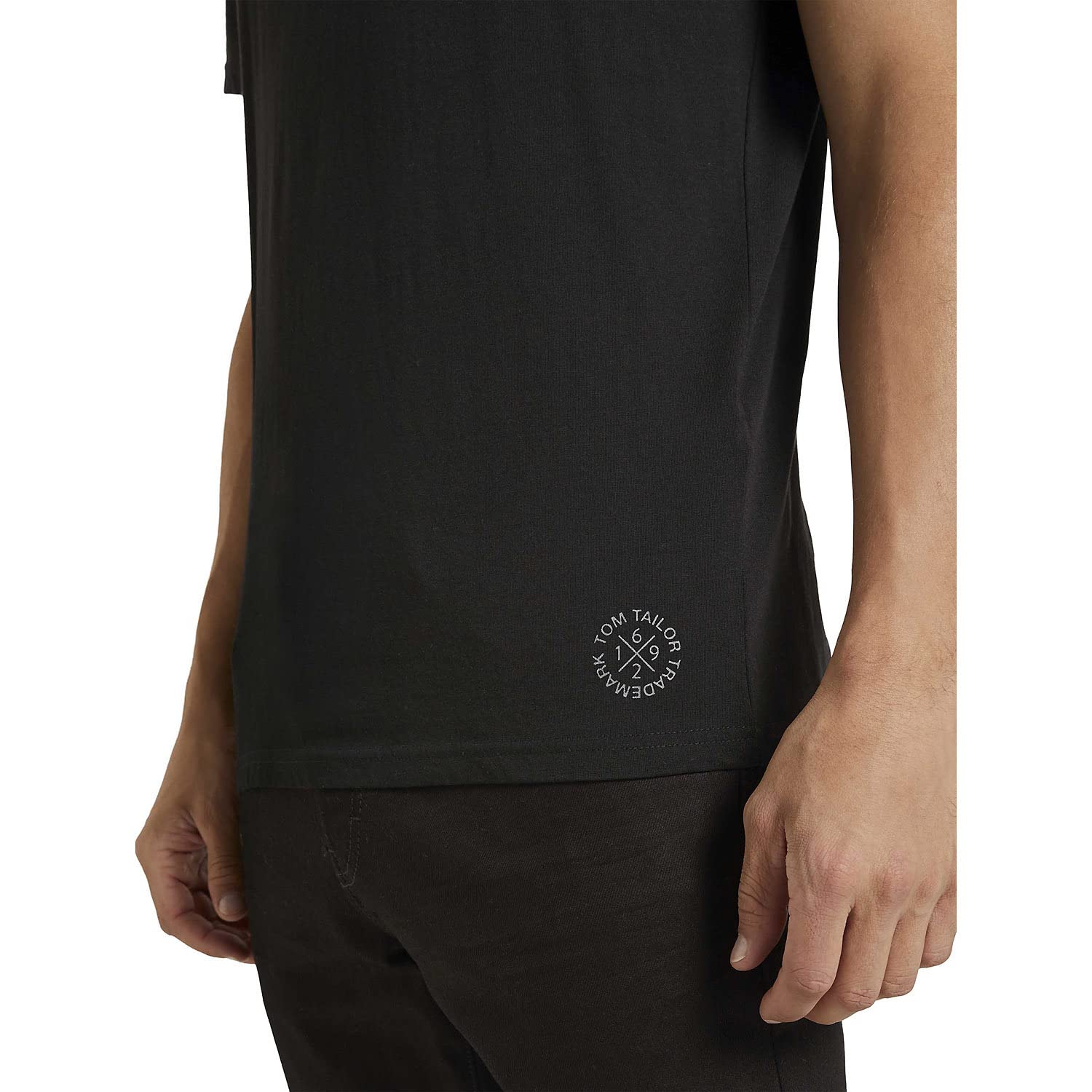 Tom Tailor Men's Crew Neck Double-Layer T-Shirt - White & Black Options | Casual Wear, Everyday Outfit, Street Style Fashion