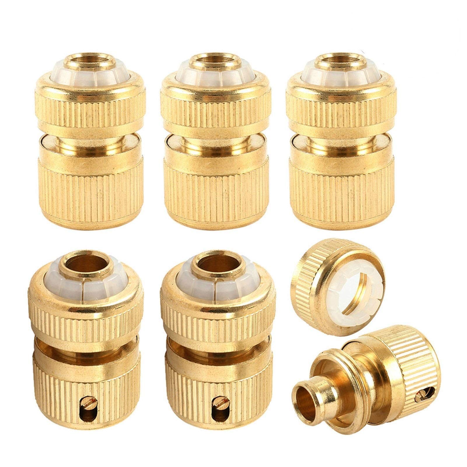 **3/4 Inch Pure Copper Garden Hose Quick Connector - 6pcs Brass Pipe Joint Fittings for Home, Car Wash & Outdoor Watering - Easy Connect Durable Water Gun Hose End Adapter**    *(Ideal for gardening, car cleaning, outdoor watering systems & DIY plumbing projects)*