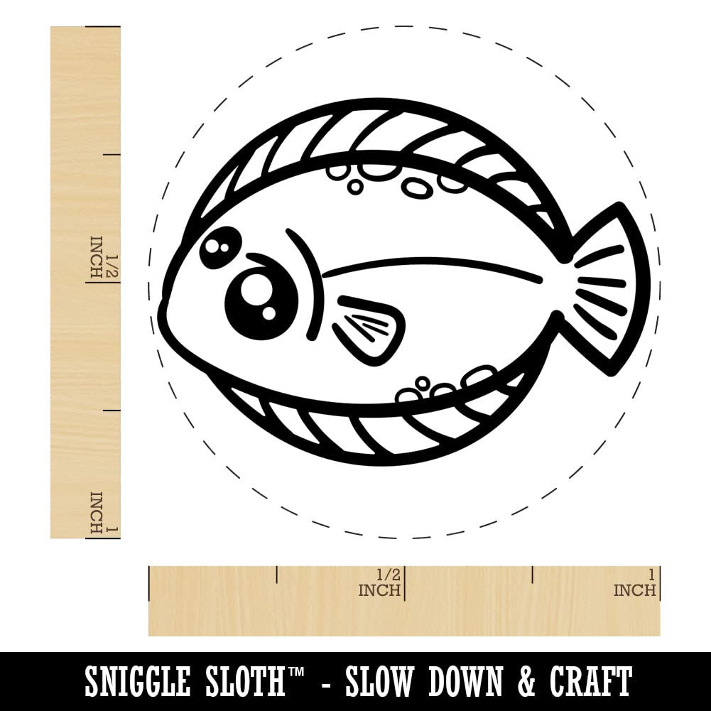 Kawaii Dab Fish Self-Inking Rubber Stamp - 1 Inch Medium Black Ink Stamp for DIY Crafts, Scrapbooking, Planner Decoration & Card Making - Perfect for Journals, Gift Wrapping & Stationery Projects