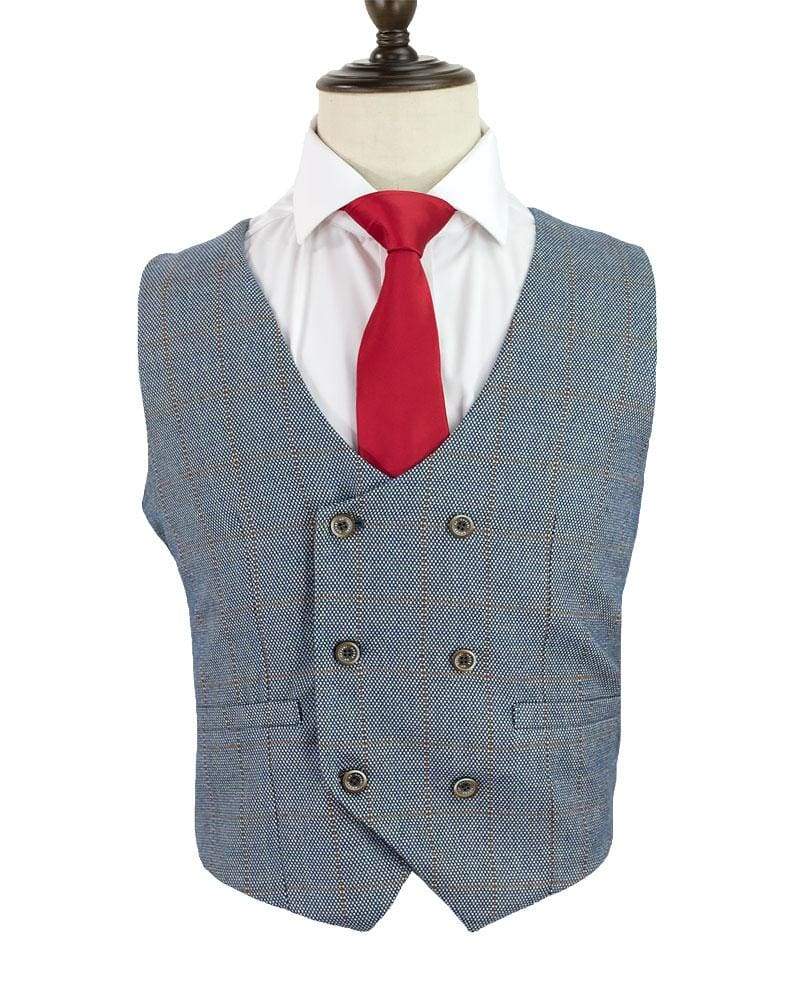 Cavani Delray Duckegg Tweed Double Breasted Waistcoat for Men - Elegant Formal Vest for Weddings, Business & Special Occasions