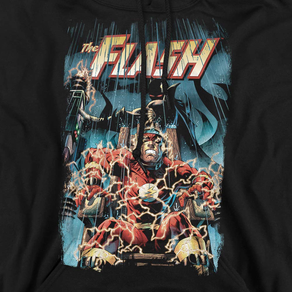 Trevco JLA Electric Chair Unisex Adult Pullover Hoodie - Superhero Graphic Sweatshirt for Men & Women - Perfect for Casual Wear, Cosplay & Comic Con Events