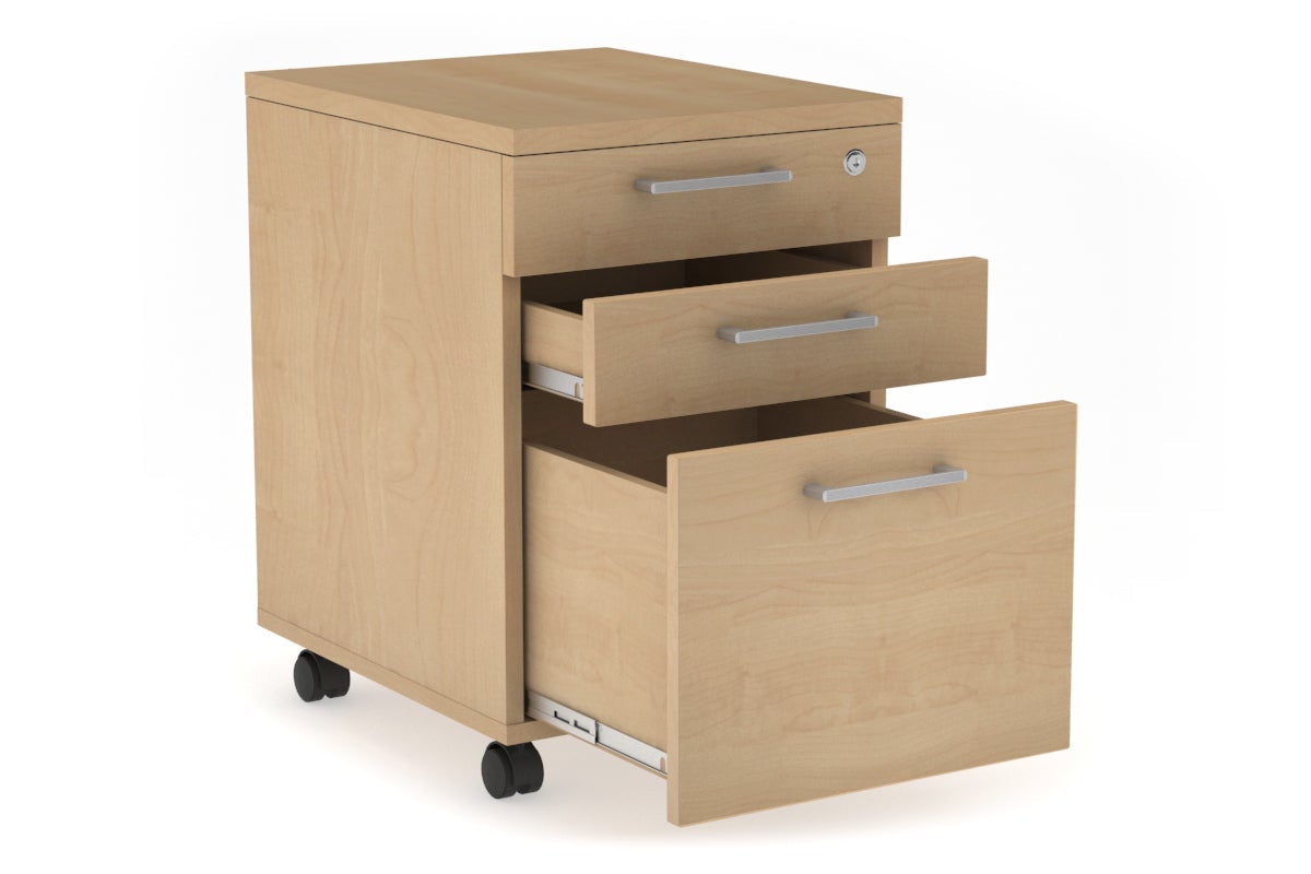 Lockable Mobile Pedestal with File Drawers - Laminate Office Storage Cabinet for Files & Supplies | Perfect for Home Office, Classroom & Workplace Organization