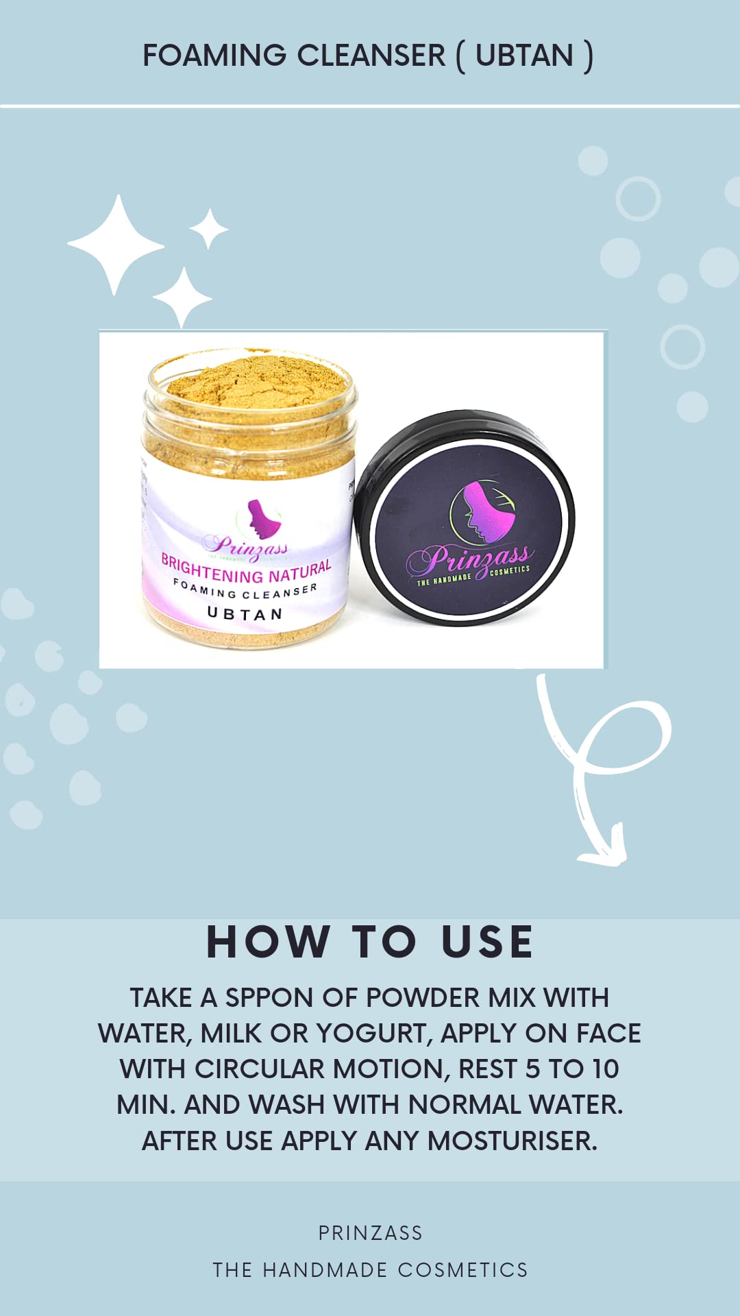 Prinzass Natural Ubtan Powder - 50g Organic Face & Body Scrub for Glowing Skin | Exfoliating Face Mask & Body Wash for Women & Men | Ayurvedic Skincare for Daily Use & Spa Treatments