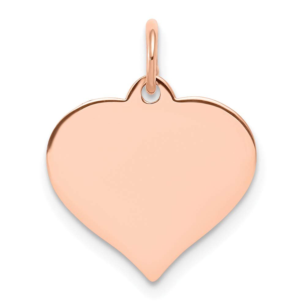 14K Rose Gold Heart Disc Charm Pendant - Elegant Jewelry for Necklace, Bracelet & Gift - Perfect for Valentine's Day, Anniversary & Special Occasions