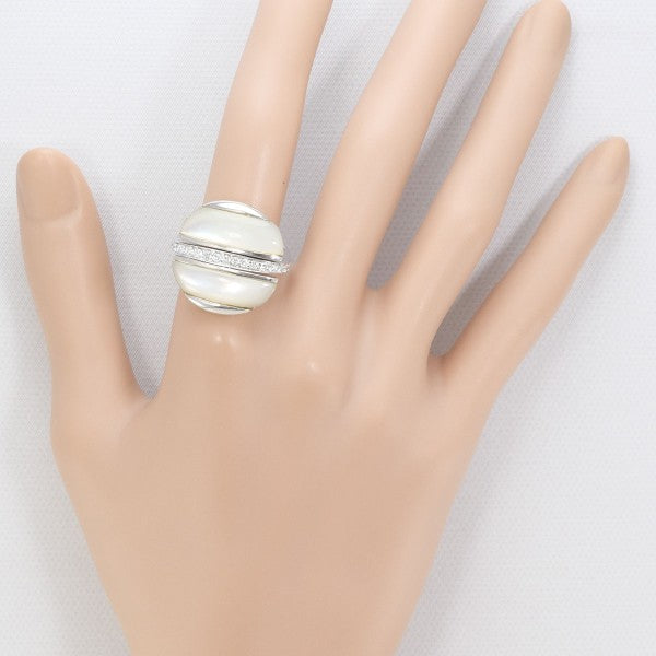 18K White Gold & Pink Gold Shell Diamond Ring for Women - Elegant & Durable Jewelry for Weddings, Anniversaries & Special Occasions