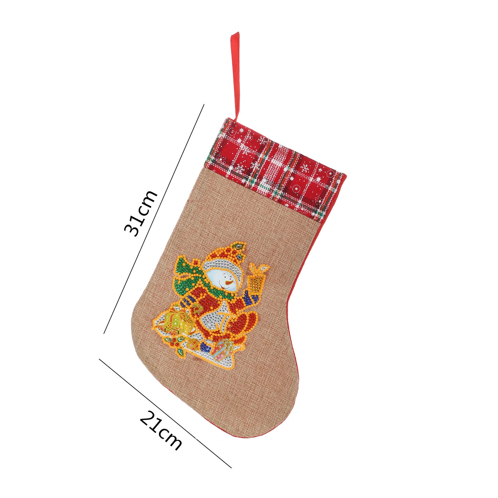 5D Diamond Painting Christmas Stockings - DIY Luminous Snowman & Gift Design, 12.2 Inch Holiday Decor for Fireplace, Xmas Party, Family Gathering | Perfect for Home Decoration, Gift Exchange & Festive Celebrations