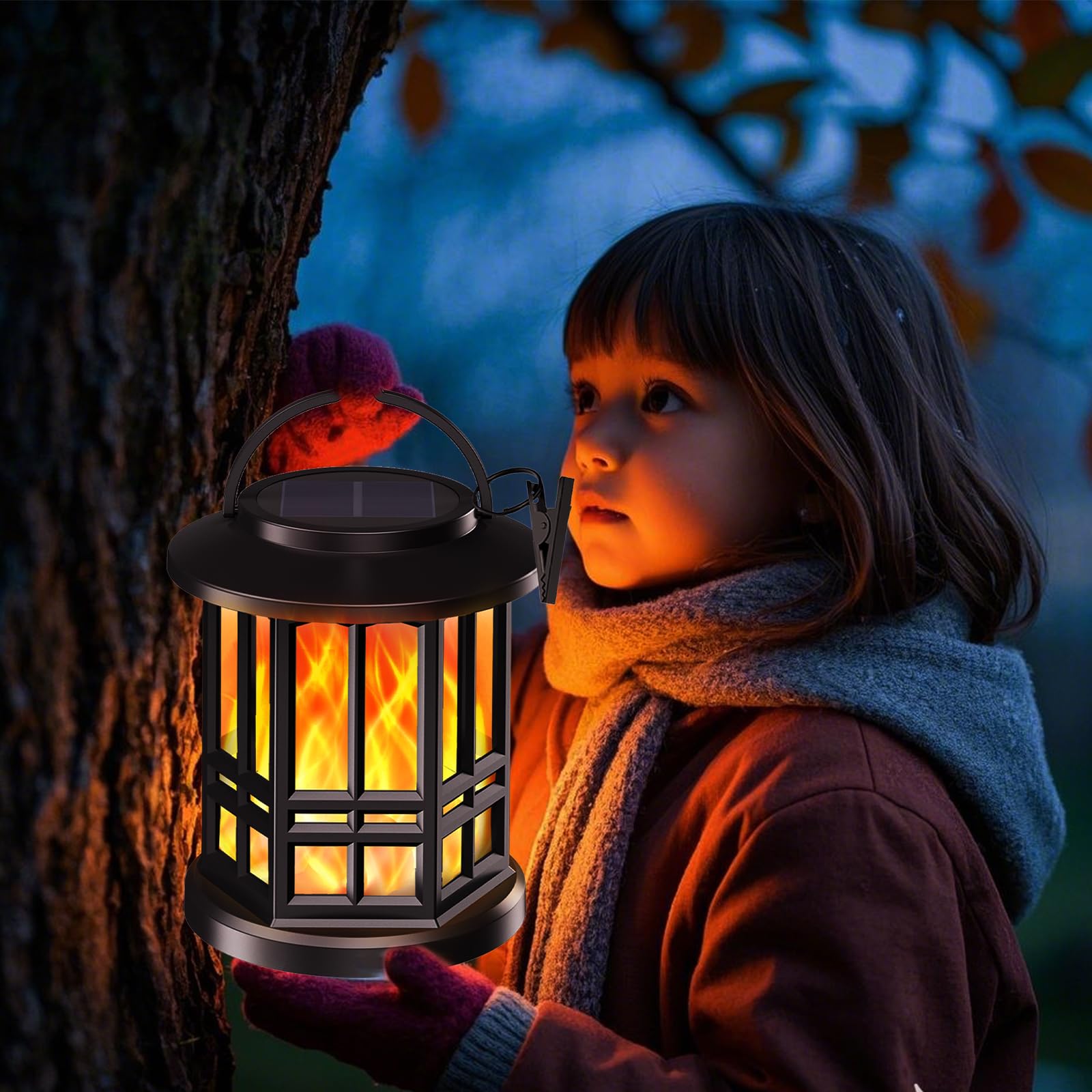 Solar Powered Outdoor Lanterns with Flickering Flame Effect - Waterproof Garden Lights for Pathway, Lawn & Landscape Decor - Perfect for Patio, Backyard and Outdoor Wedding Decorations