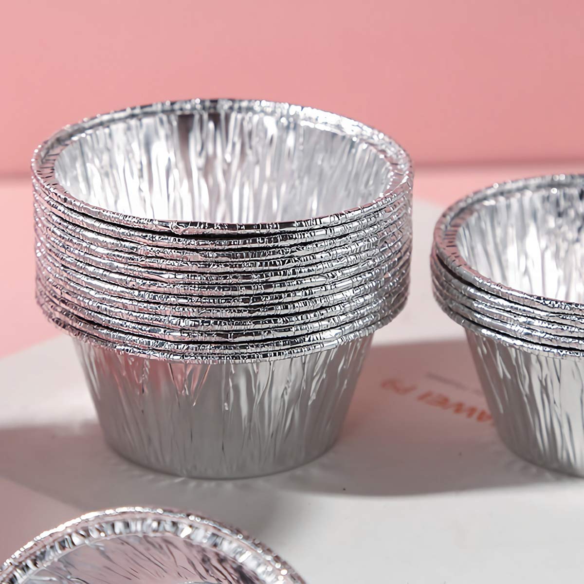 Kingrol 300 Pack 4 oz Aluminum Foil Ramekins - Disposable Baking Cups for Tart, Cupcake, Souffle, Appetizer - Perfect for Home Baking, Party Desserts & Catering Events