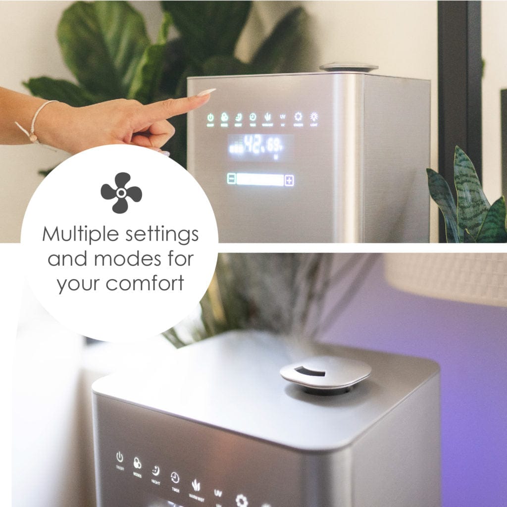 Premium Warm & Cool Mist Ultrasonic Humidifier - Digital Display for Home, Office & Nursery - Relieves Dry Air, Allergies & Congestion