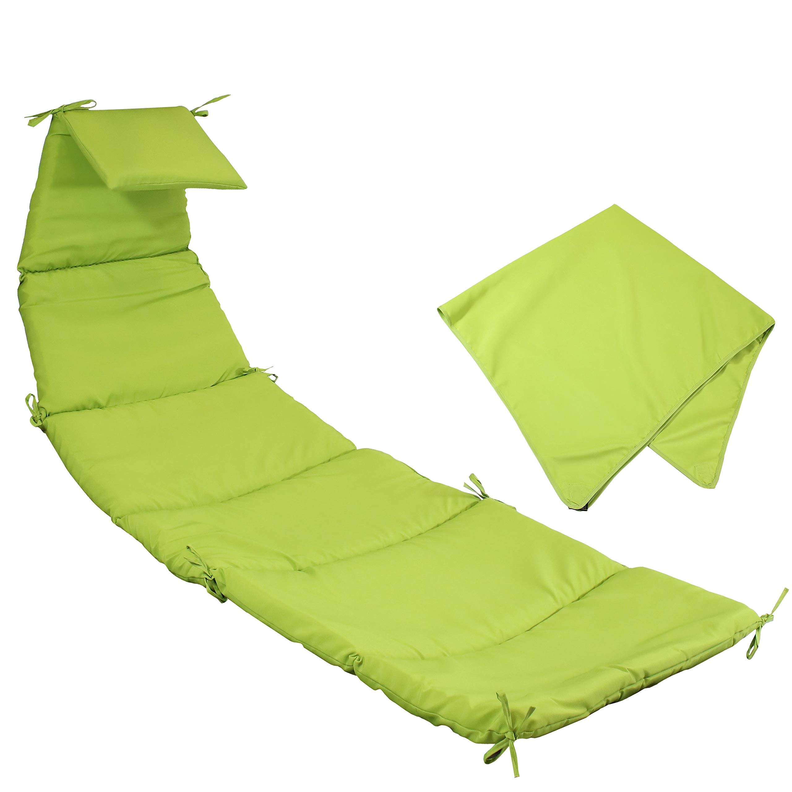 Sunnydaze Outdoor Hanging Lounge Chair Replacement Cushion & Umbrella Fabric - Durable Apple Green Weather-Resistant Cover for Patio, Poolside & Garden Relaxation