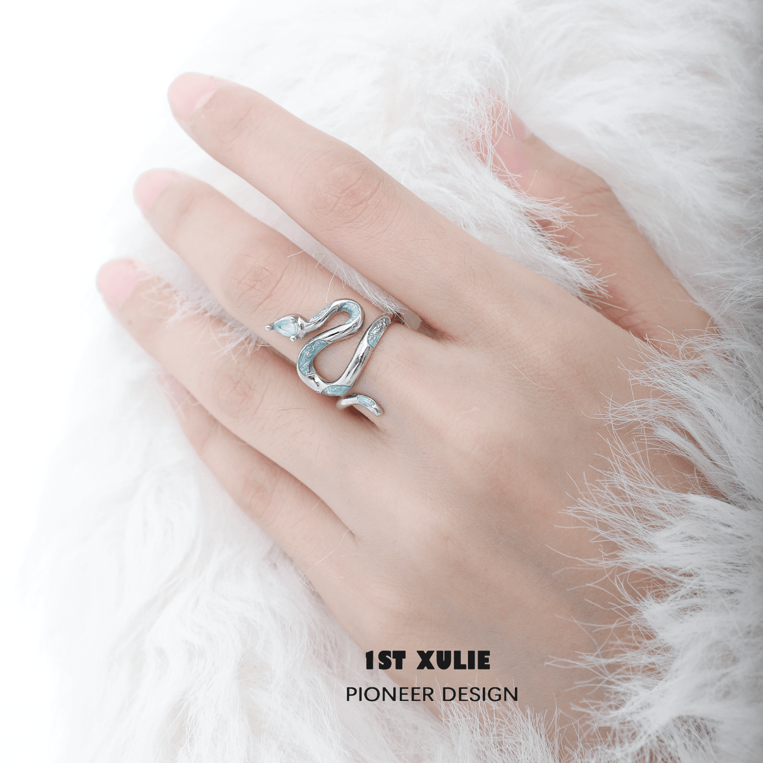 Frozen Serpent Girl Spiral Snake S925 Sterling Silver Adjustable Opening Ring for Women - Gothic Jewelry, Witchy Accessories, Perfect for Halloween Costumes & Dark Fashion Lovers