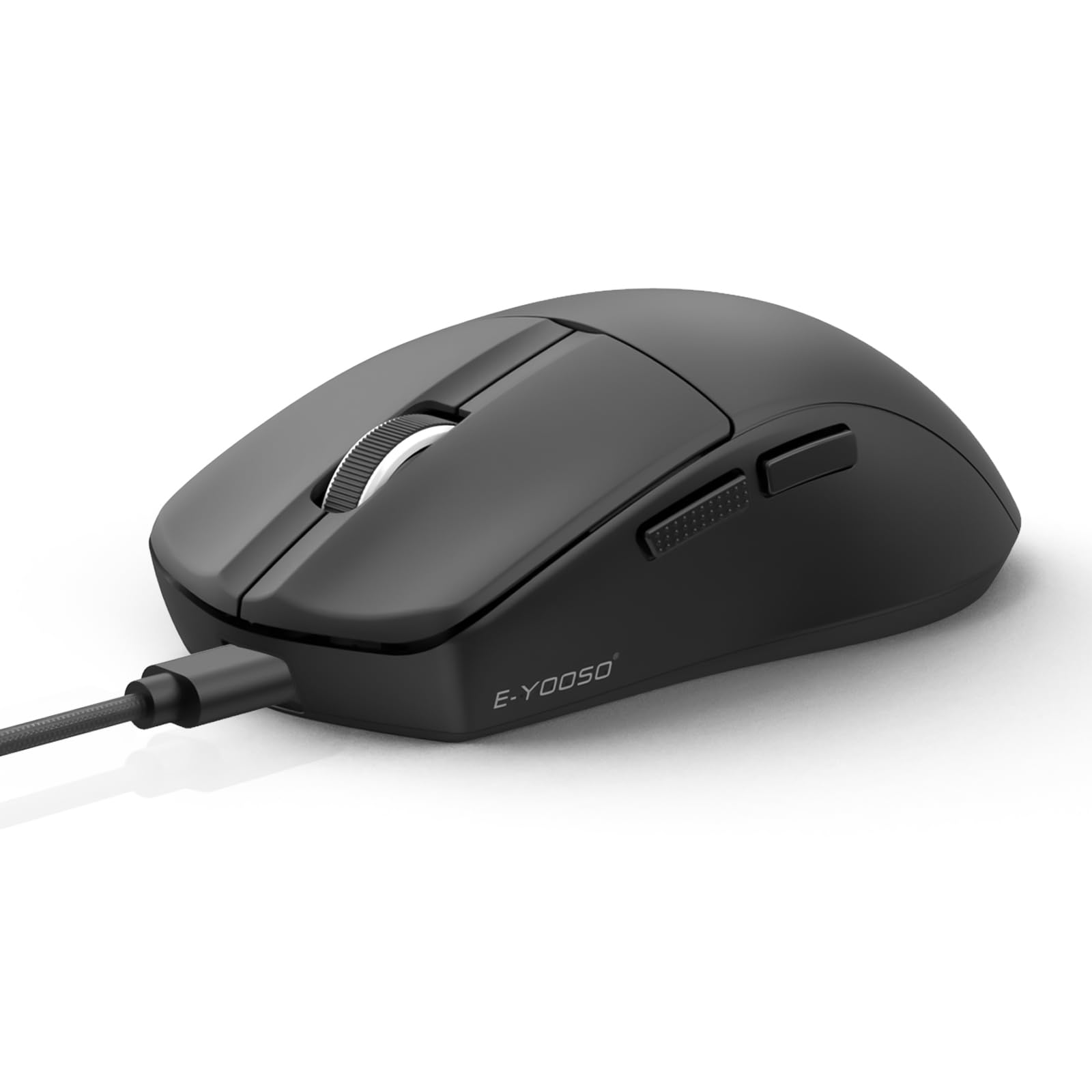 E-YOOSO Ultra Lightweight Wireless Gaming Mouse - 49G Ergonomic Esports Mouse with 26K DPI, PAW3395 Sensor, 1K Polling Rate, 5 Programmable Buttons - Tri-Mode (Wired/2.4GHz/Bluetooth) for PC, Laptop, Mac - Perfect for FPS, MOBA & Office Work (Black)