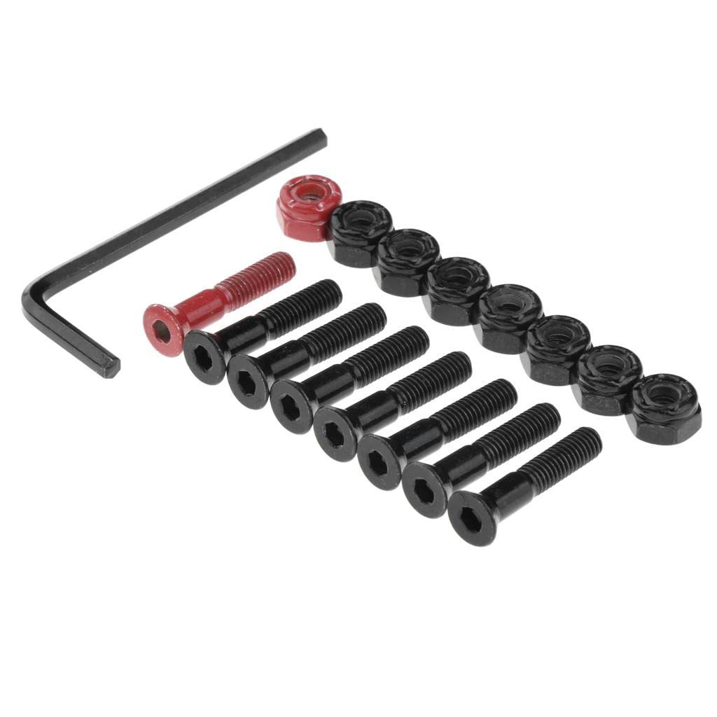 Milageto Skateboard Bolts and Nuts Set - Premium Hardware for Installing Skateboard Trucks | Durable Stainless Steel Skateboard Accessories | Perfect for DIY Skateboard Assembly & Maintenance