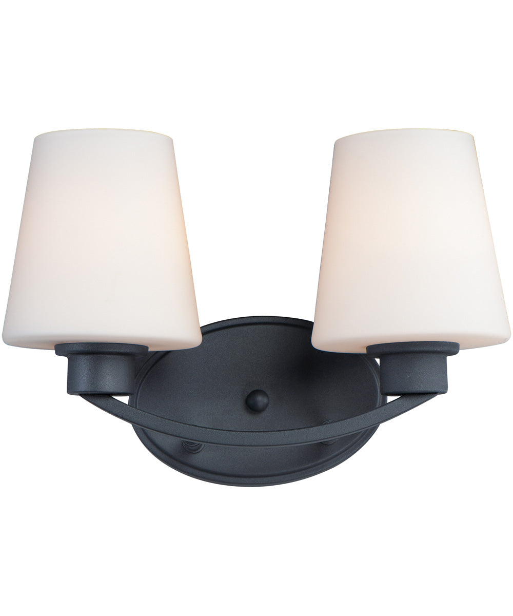13W Black Bathroom Vanity Light Fixture - 2 Light LED Bath Bar for Mirror & Sink Area - Perfect for Modern Home, Apartment & Hotel Bathroom Lighting