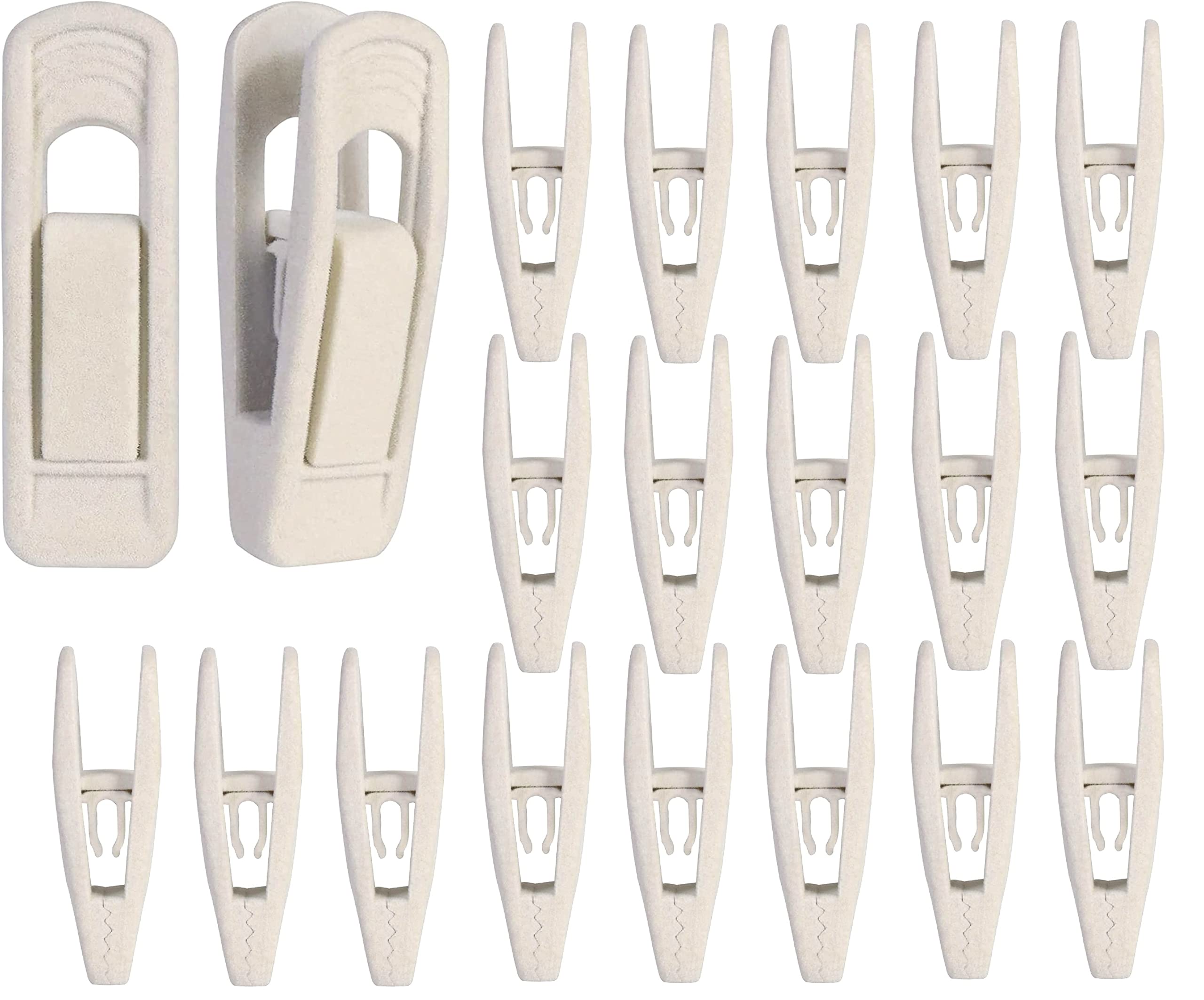 Velvet Hangers with Strong Finger Clips - 20 Pack Beige Non-Slip Clothes Hangers for Delicate Fabrics | Perfect for Closet Organization & Space Saving Wardrobe Storage