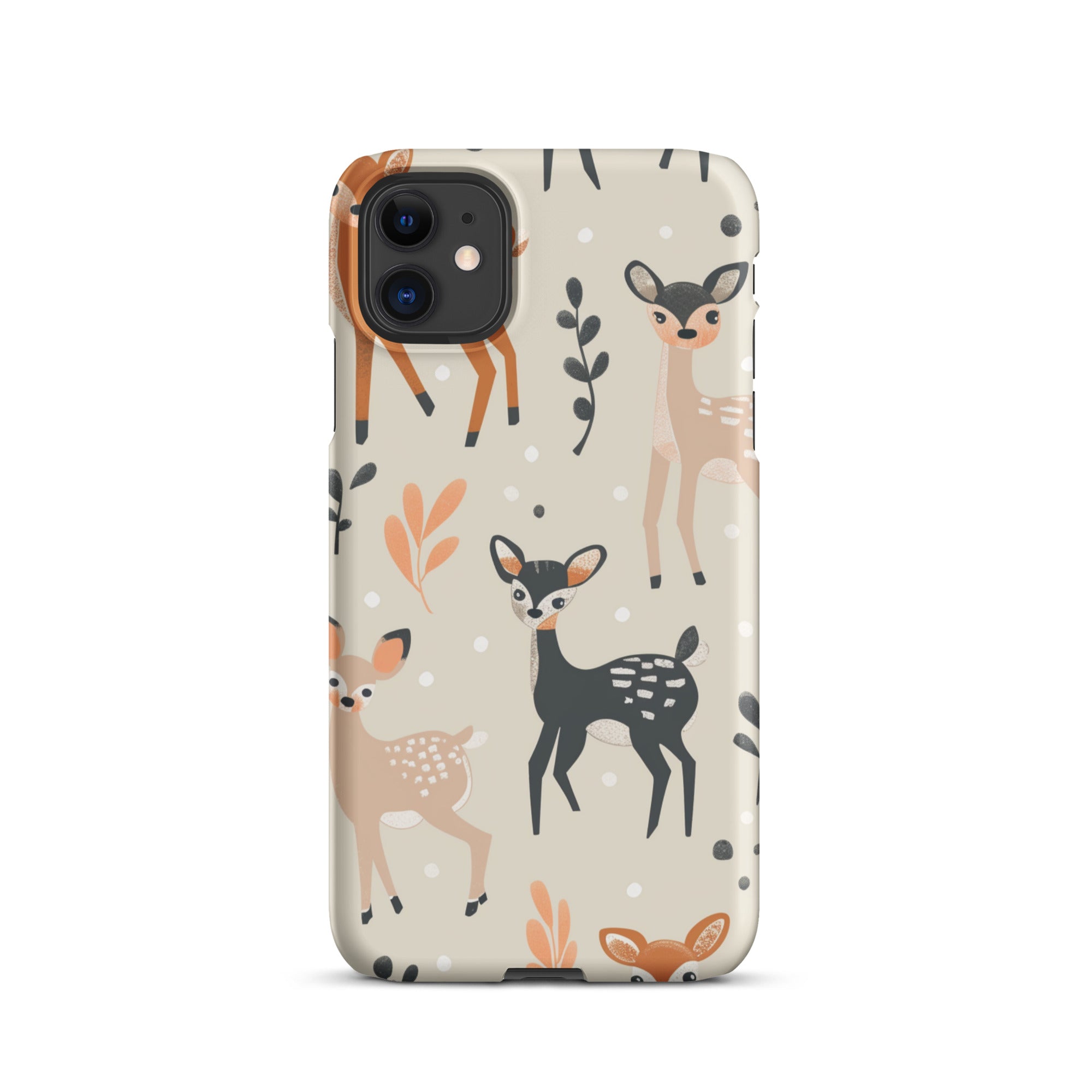 Cute Baby Deer Design Protective Snap Case for iPhone 12/13/14/15 Pro Max - Durable Shockproof Phone Cover for Kids & Adults - Perfect for School, Work & Outdoor Activities