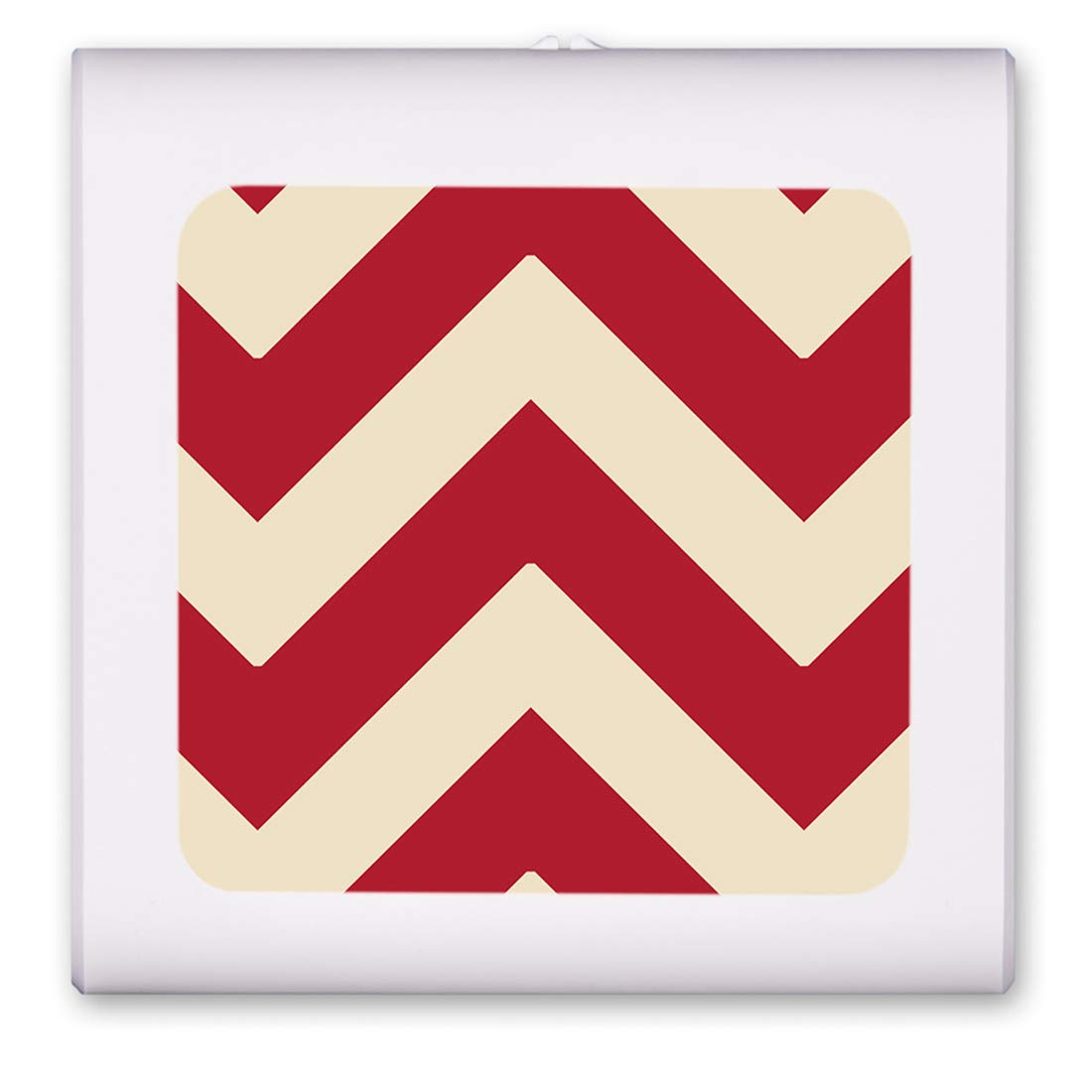 Dimmable LED Night Light with Auto On/Off Sensor - Adjustable Brightness, Warm White Light for Bathroom, Hallway, Nursery & Bedroom - Oklahoma Football Team Colors Chevron Design - Perfect for Nighttime Safety & Home Decor