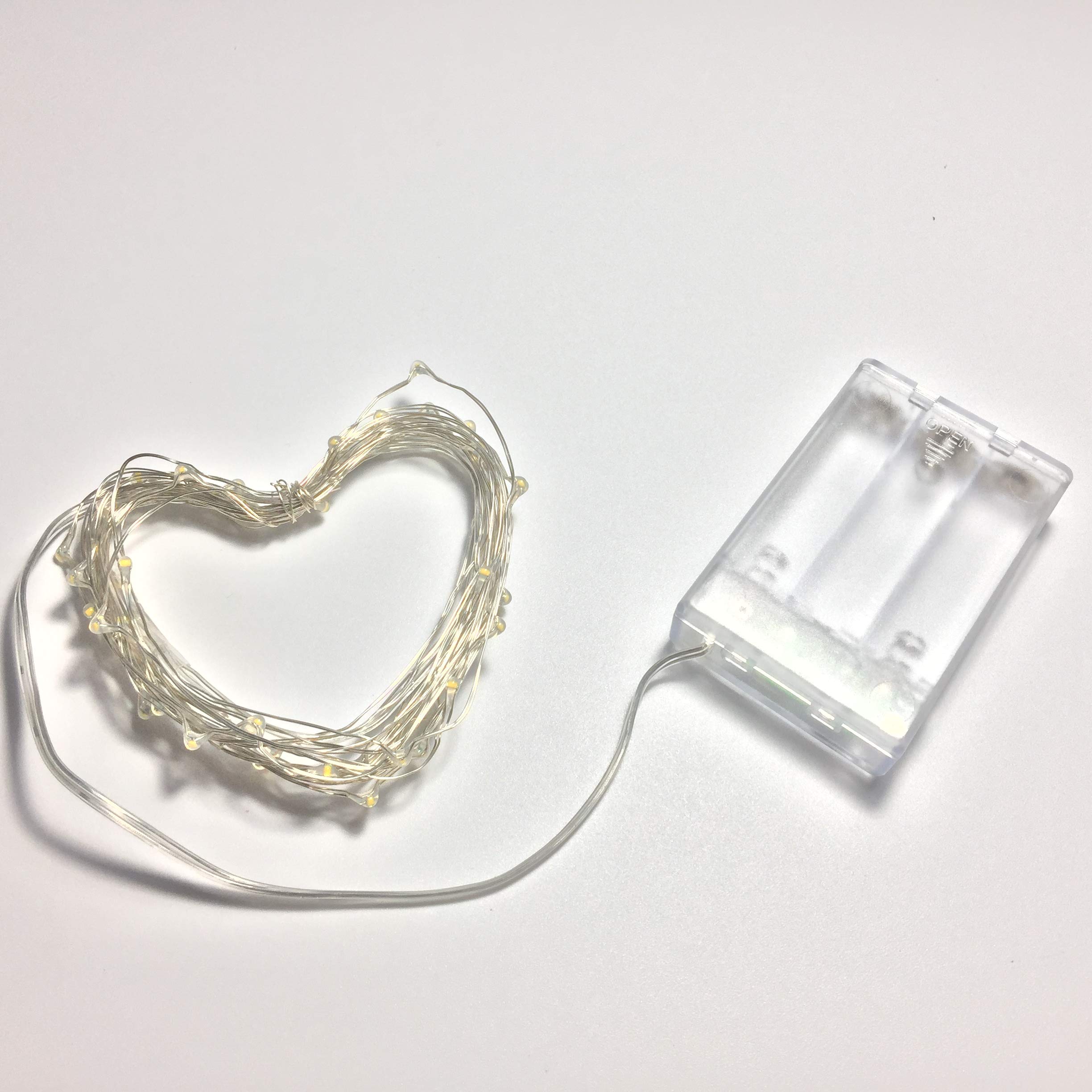 2 Pack Battery Operated Mini LED Fairy Lights - 50 Count Cold White LEDs, 17ft Silver Wire with 6/18 Hour Timer - Perfect for Wedding, Party, Christmas & Home Decor Indoor Lighting