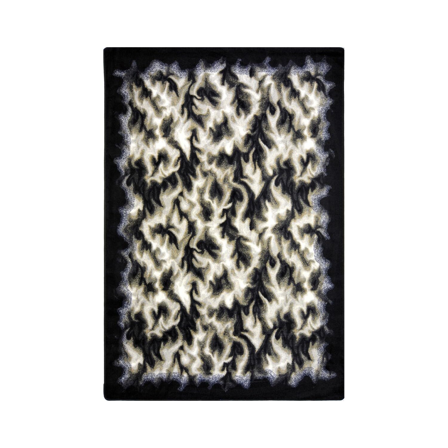 Joy Carpets Kaleidoscope Inferno Whimsical Area Rugs - Charcoal Grey Modern Abstract Design for Living Room, Bedroom & Kids Play Area