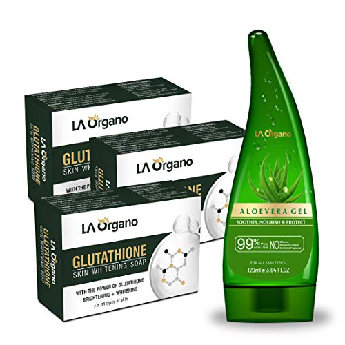 Aloe Vera Gel + Glutathione Soap (pack of 3)