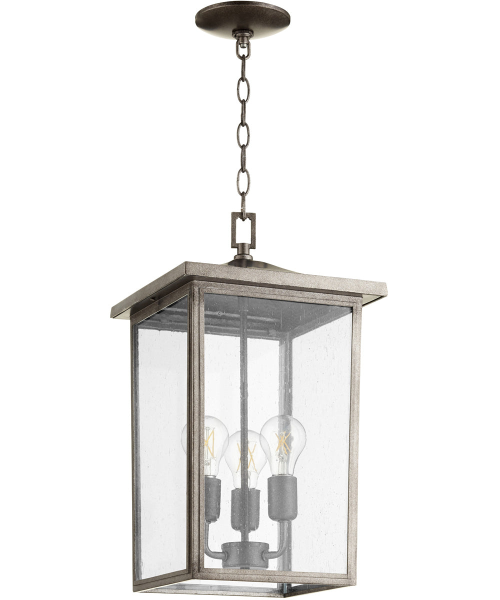 11W Riverside 3-Light Industrial Pendant Light in Weathered Zinc Finish - Perfect for Kitchen Island, Dining Room, or Entryway Lighting