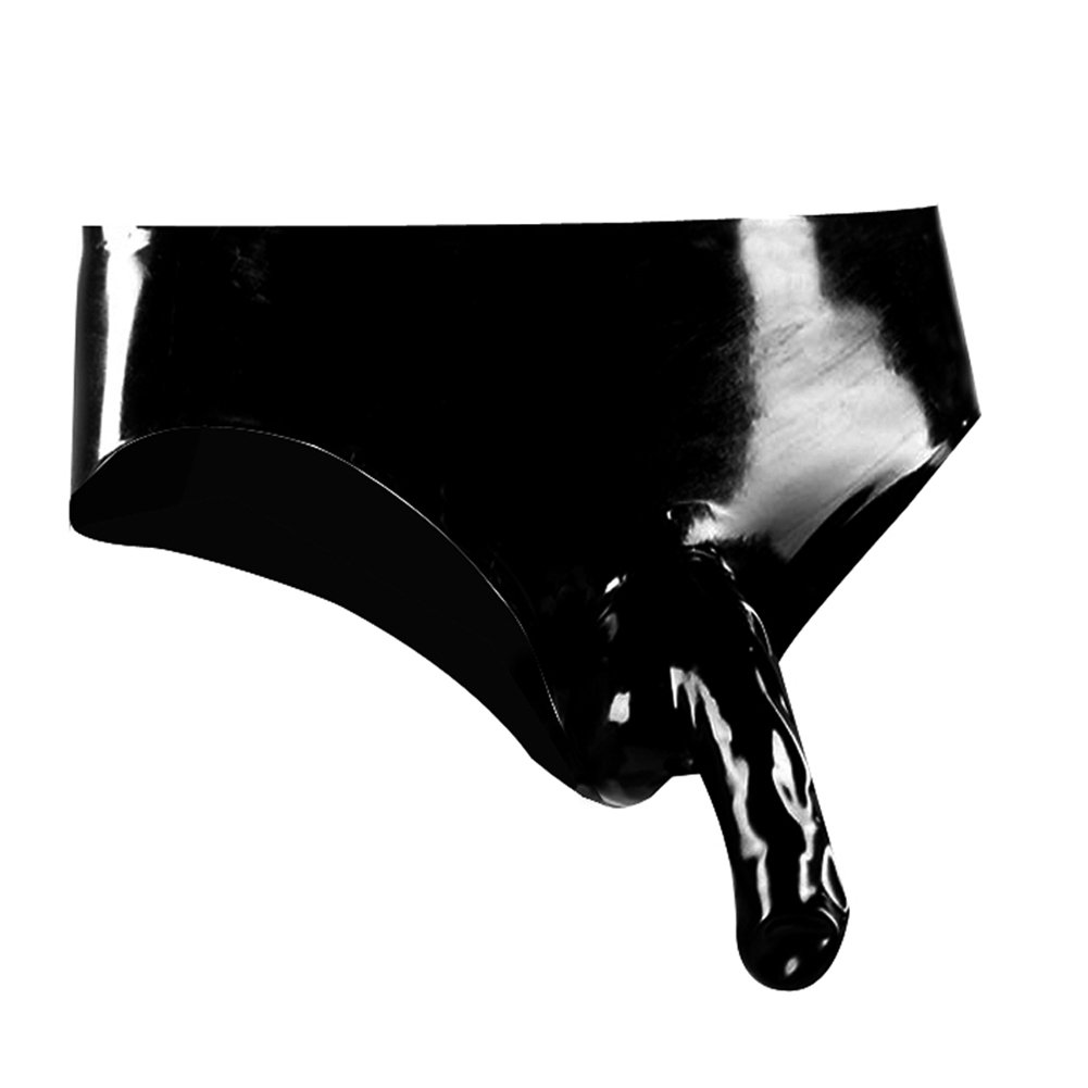Men's Latex Underwear Briefs with Cock & Ball Sheath - Fetish Rubber Shorts for BDSM, Roleplay & Sensual Wear - Perfect for Adult Play, Fetish Parties & Intimate Encounters