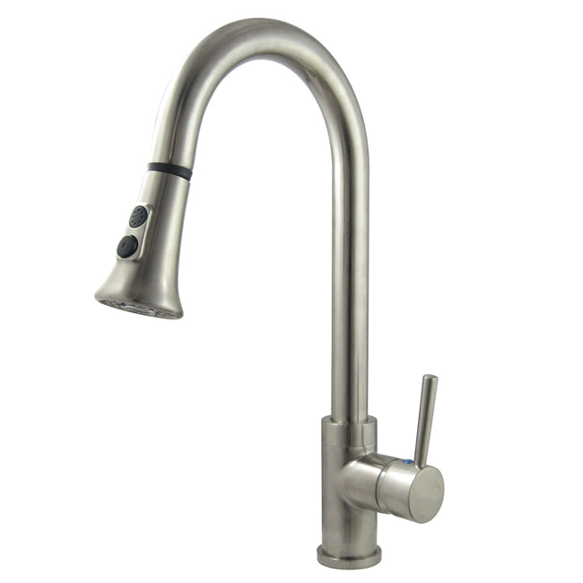 Single Handle Pull Down Spray Kitchen Faucet - Modern Stainless Steel Sink Faucet with High Arc Spout for Washing Dishes & Cooking | Perfect for Home, Restaurant & Commercial Kitchens