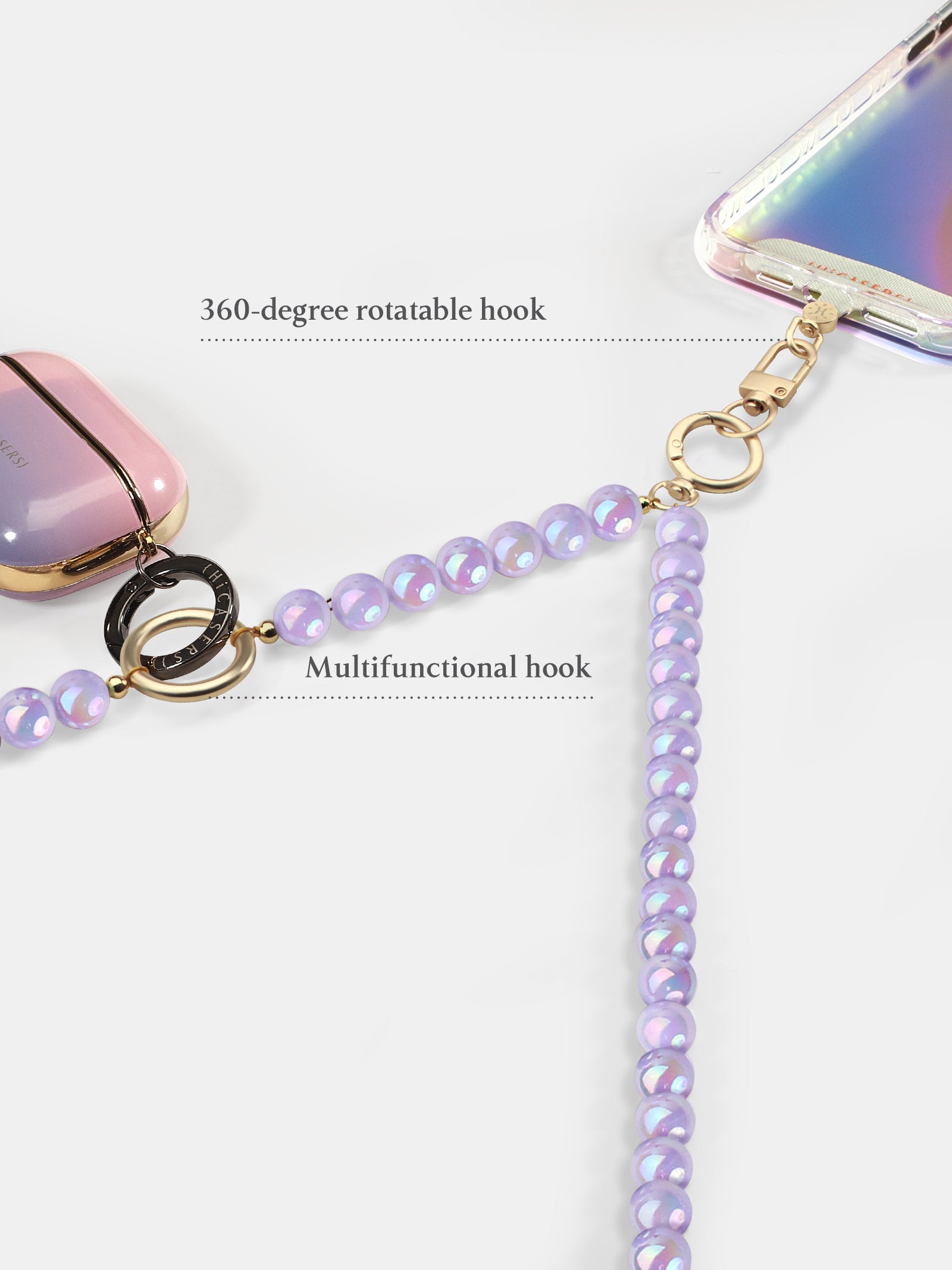 Elegant Pink Pearl Crossbody Bag Charm - Perfect for Women's Fashion Accessories, Gift Ideas & Everyday Use