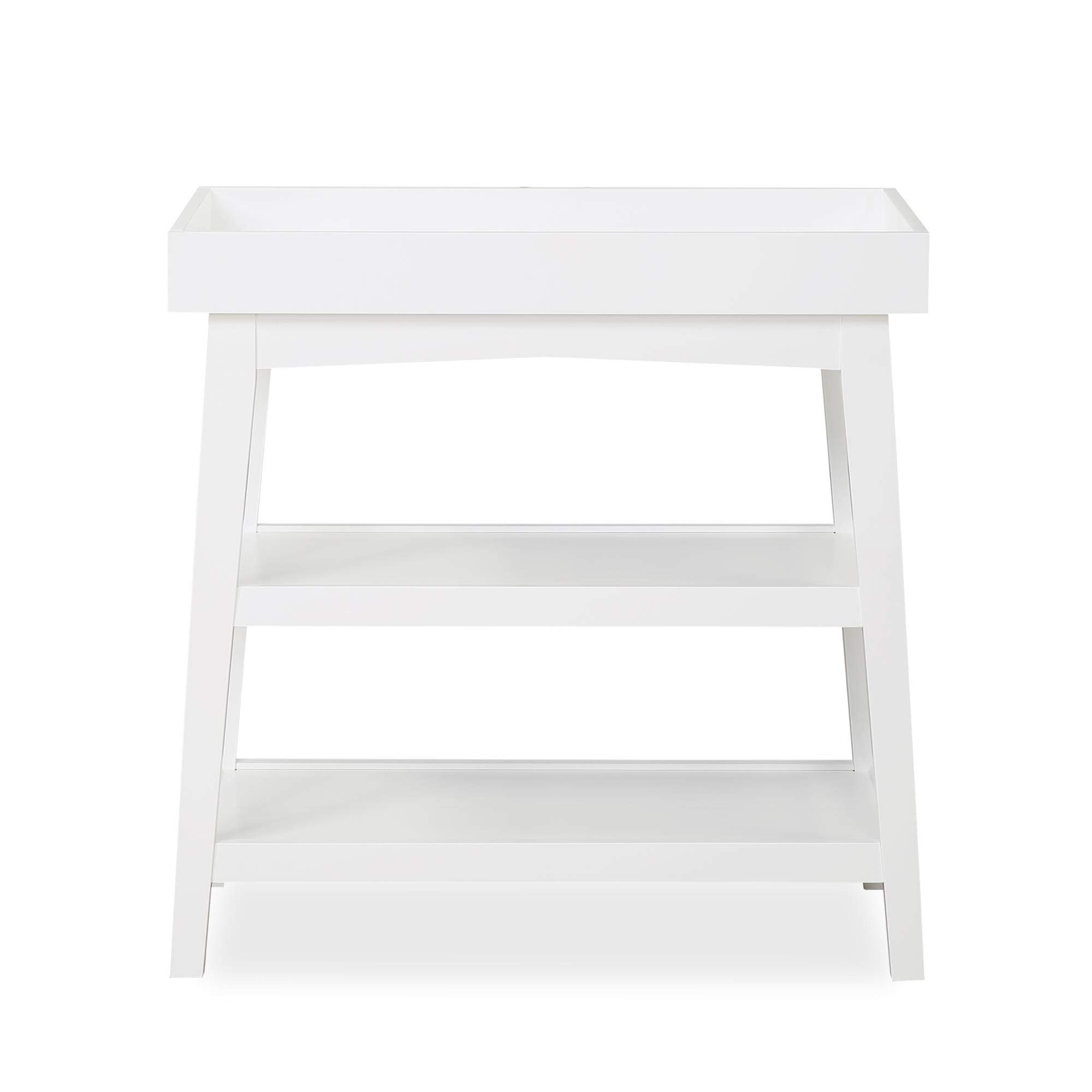 Novogratz Harper White Baby Changing Table with Open Shelf - Perfect for Nursery, Bedroom & Diaper Organization
