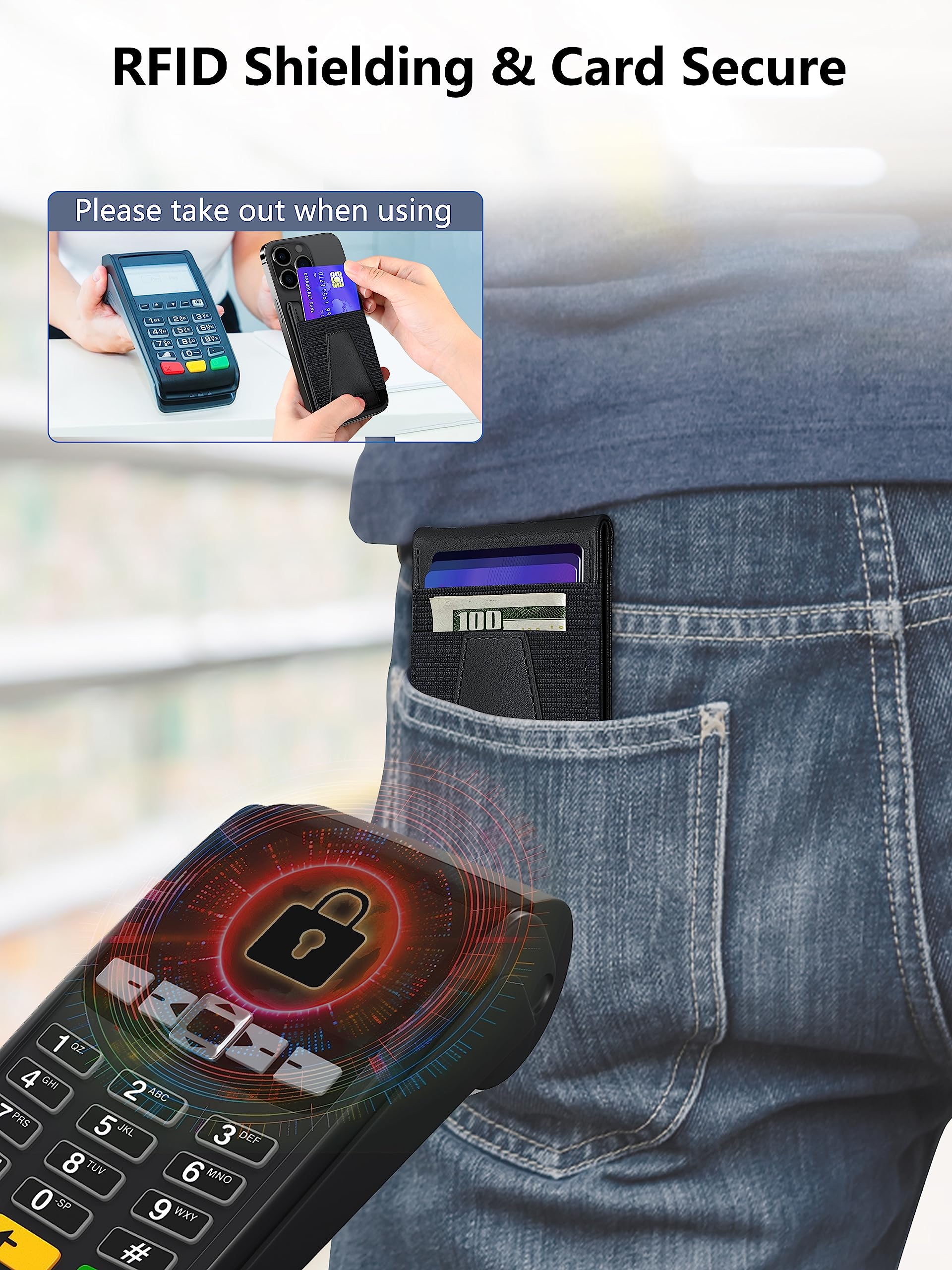 TopMade Magnetic Wallet Stand for iPhone 16/15/14/13/12 Series - 4 Card Slots, Holds 10 Cards, RFID Blocking with ID Window (Not for 13/12 Mini) - Perfect for Daily Commute, Travel & Hands-Free Viewing