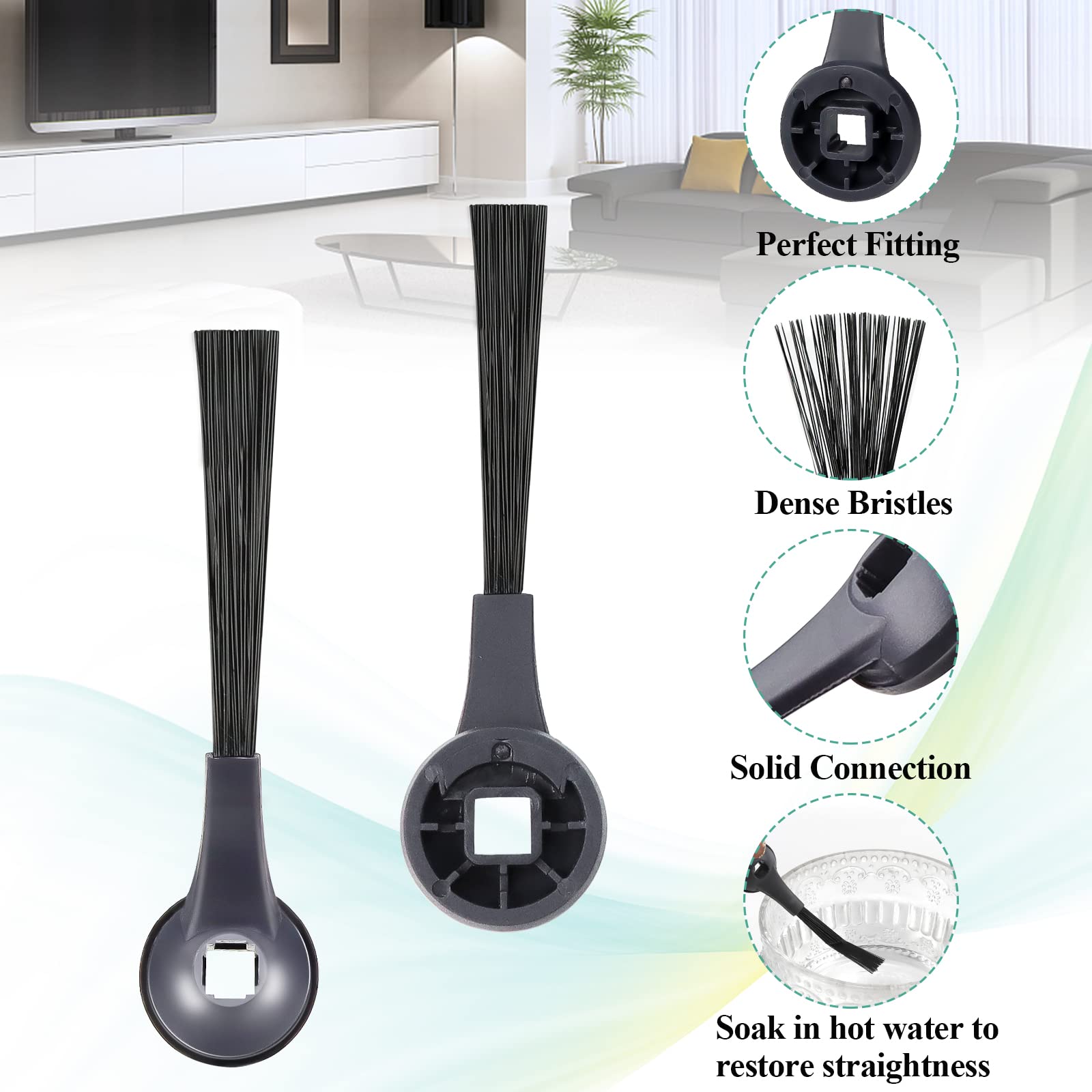 Techecook Shark IQ Robot Vacuum Replacement Parts Kit - 6 Side Brushes, 3 HEPA Filters, 1 Main Roller Brush & Cleaning Tool for Shark R101AE RV1001AE Models - Perfect for Home Cleaning Maintenance