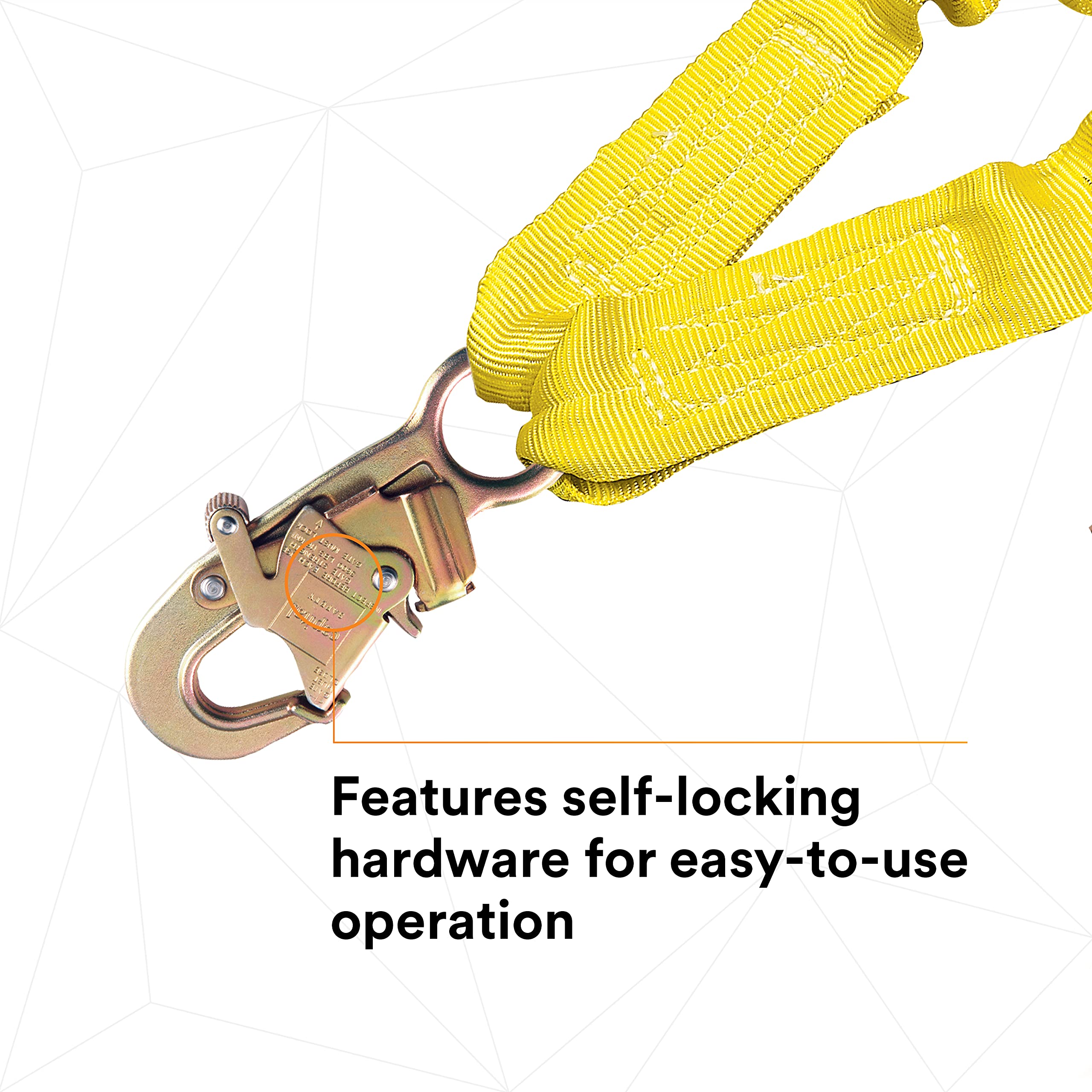 3M DBI-SALA Shockwave 2 6' Shock Absorbing Lanyard - 1244412 | Tubular Web Fall Protection | 100% Tie Off with Steel Rebar Hooks & Snap Hook | Yellow Safety Lanyard for Construction, Roofing & Industrial Work