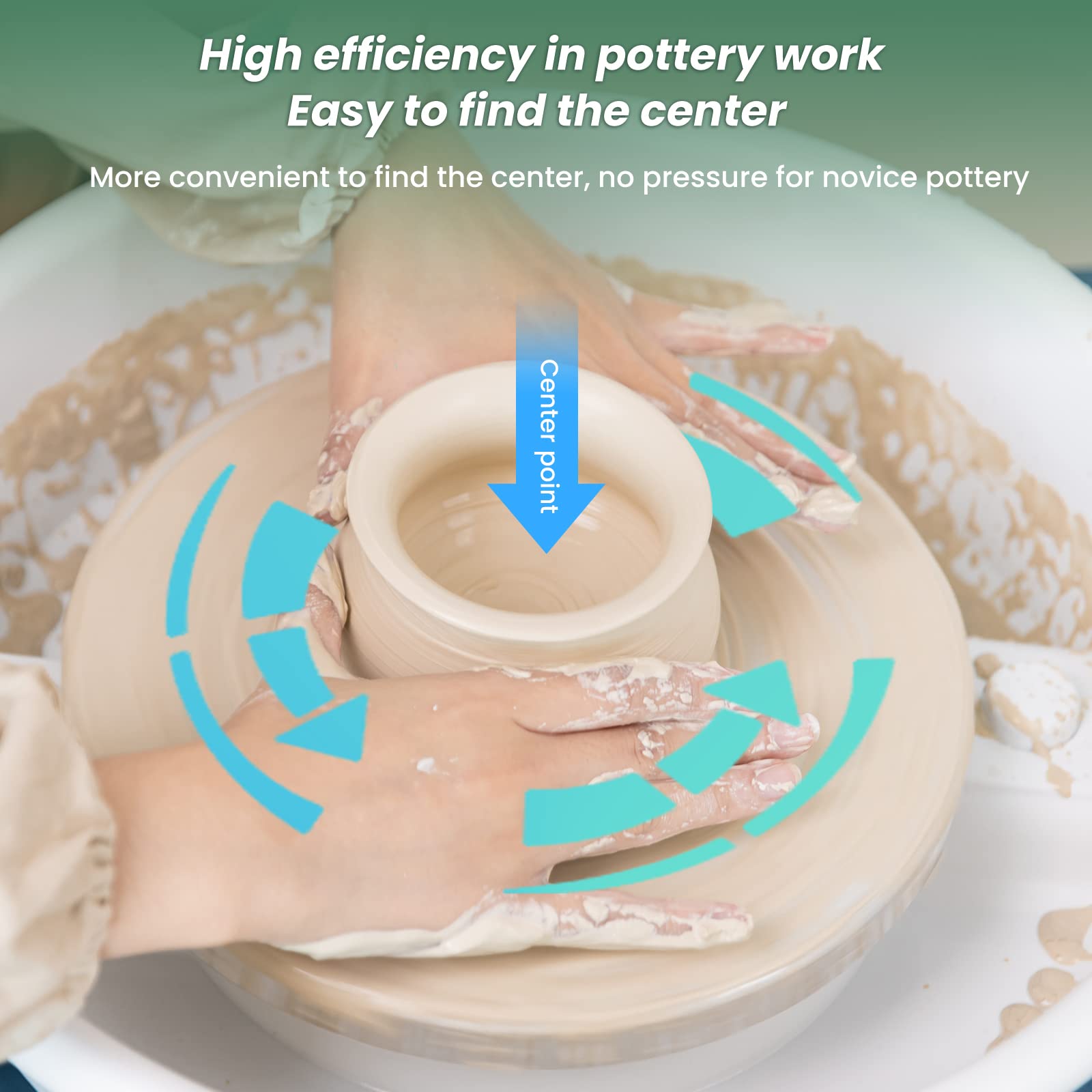 Electric Pottery Wheel Ceramic Machine 30cm with Foot Pedal & LCD Screen - Detachable Basin Art Clay DIY Sculpting Tool Kit for Ceramics, Pottery Making & Home Decor Crafts