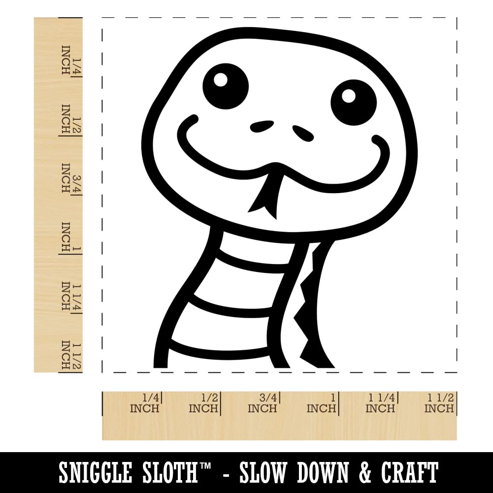 Peeking Snake Self-Inking Rubber Stamp - 1.5 Inch Large Stamp with Black Ink - Perfect for Scrapbooking, Card Making, and DIY Crafts