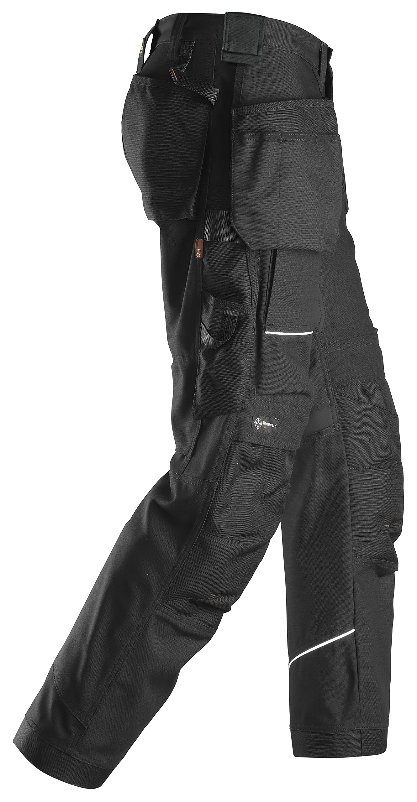 RuffWork Canvas Work Pants with Holster Pockets - Durable Black Workwear (Size 34/32) for Construction, Outdoor Labor & Tactical Use