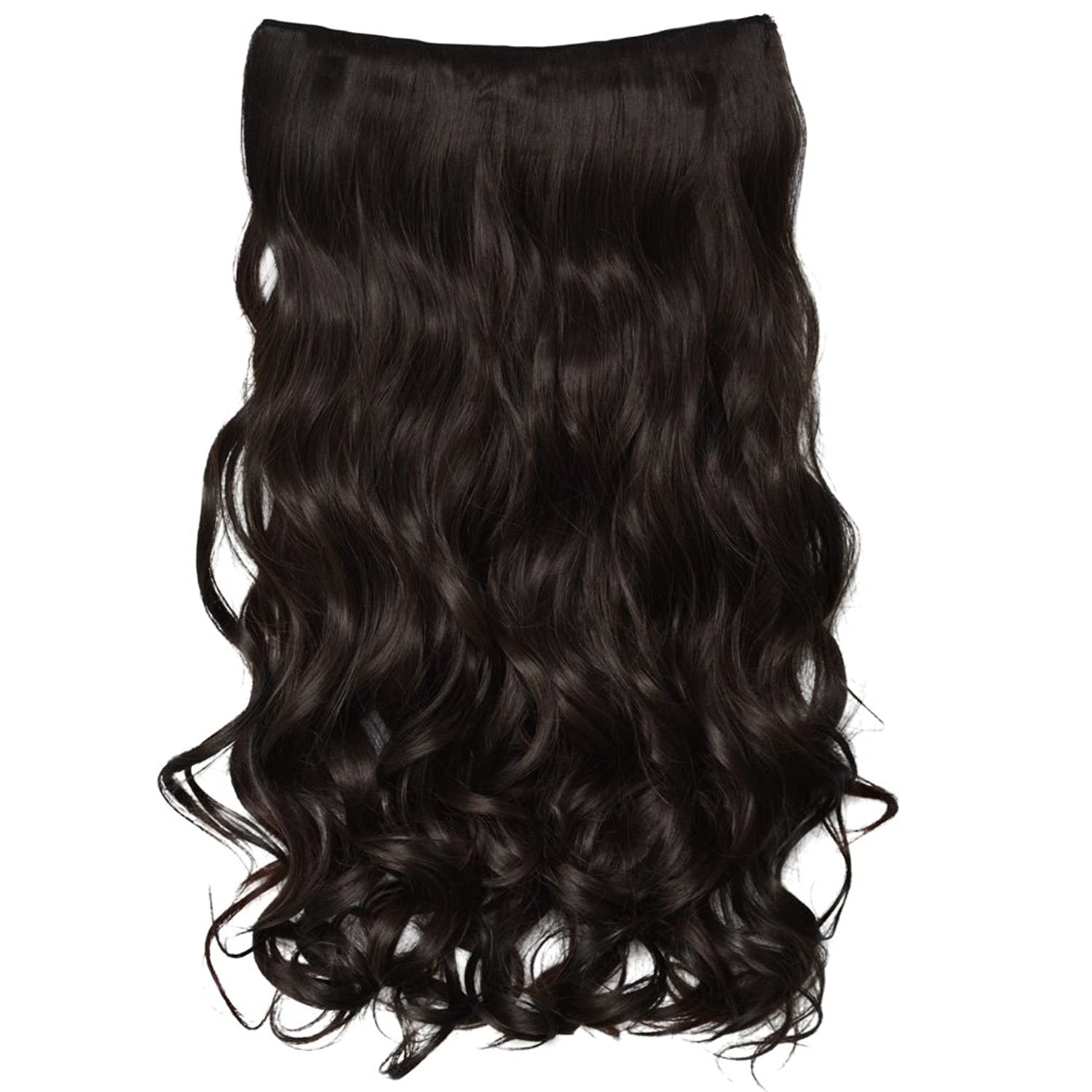 BELLA HARARO 24 Inch Clip-in Curly Hair Extensions for Women - Natural Black Layered Wavy Human Hair Weave for Daily Use & Party Styling - Perfect for Weddings, Prom & Cosplay